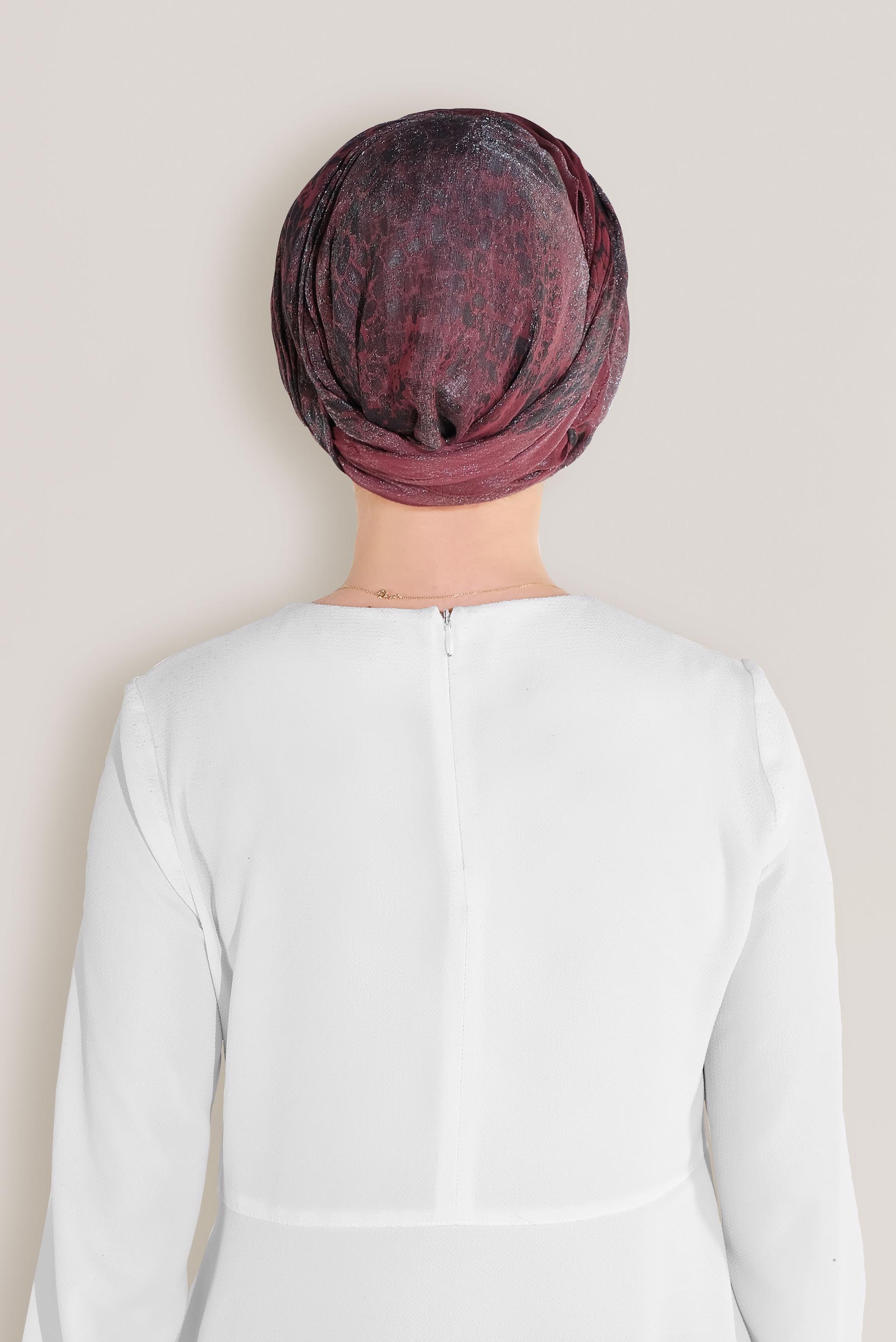 Tesettür giyim BORDO 8045 ALVİNA ROSS ŞAL