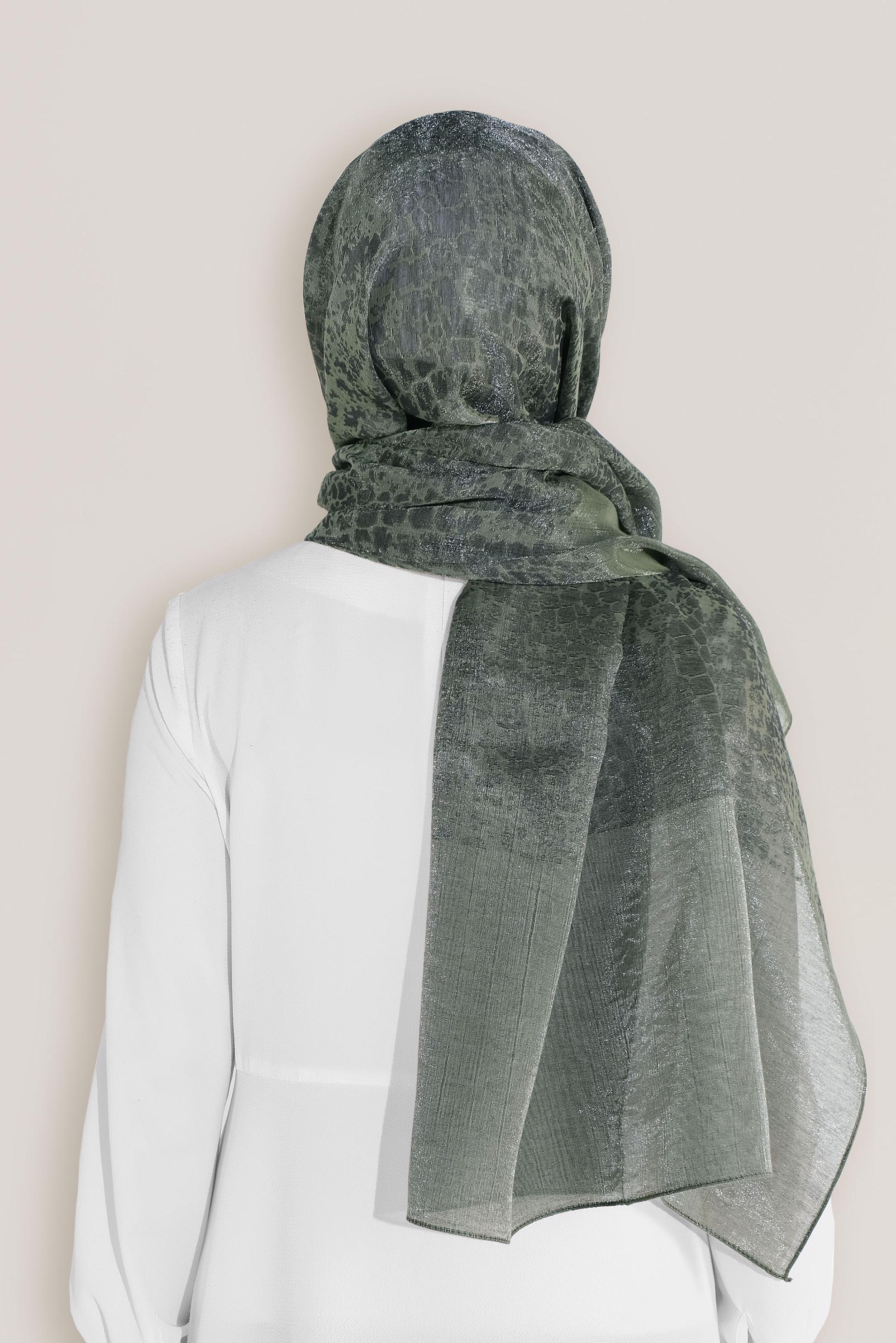 Tesettür giyim HAKİ 8045 ALVİNA ROSS ŞAL