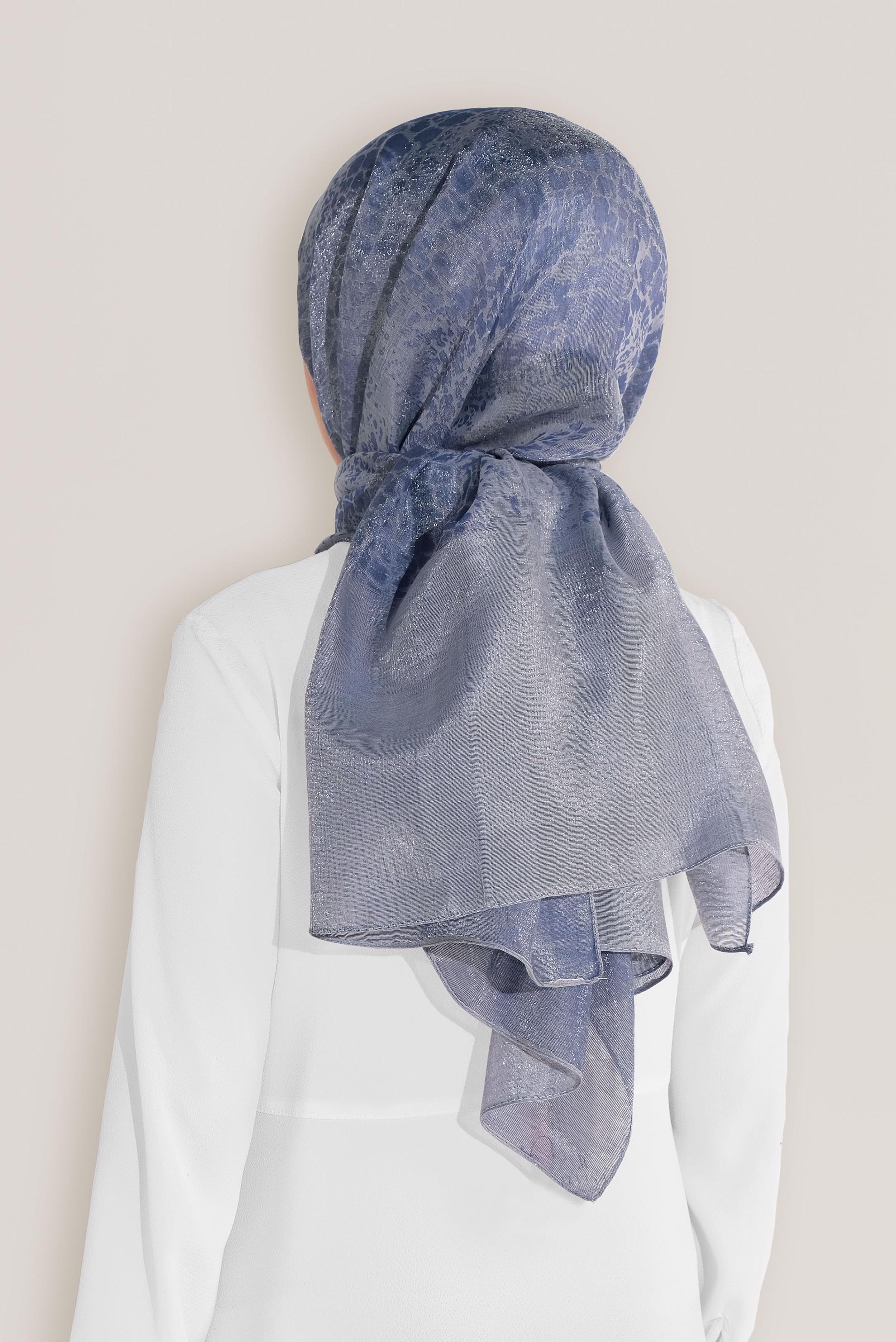 Tesettür giyim LACİVERT 8045 ALVİNA ROSS ŞAL