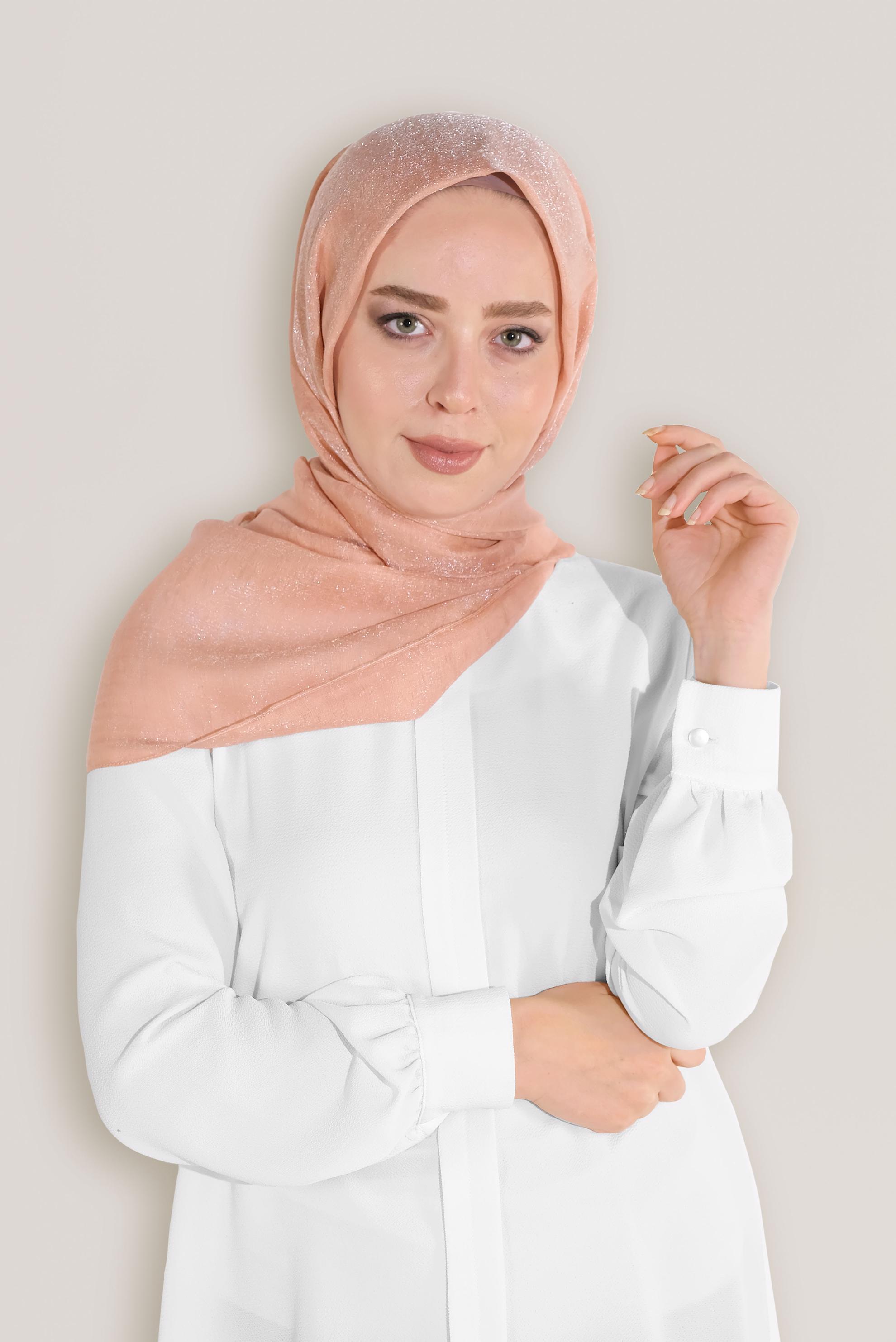 Tesettür giyim PEMBE 8045 ALVİNA ROSS ŞAL