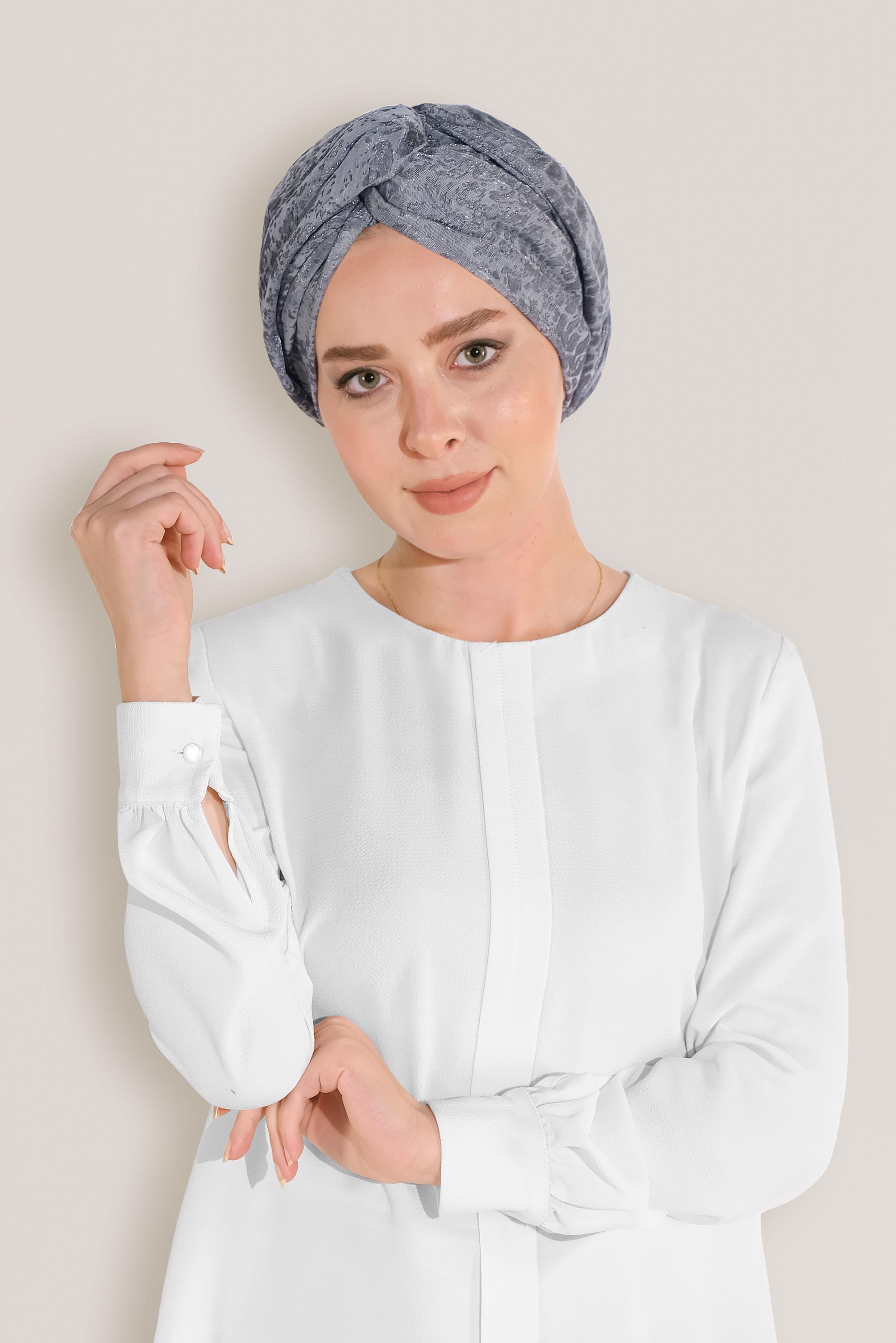 Tesettür giyim LACİVERT 8045 ALVİNA ROSS ŞAL