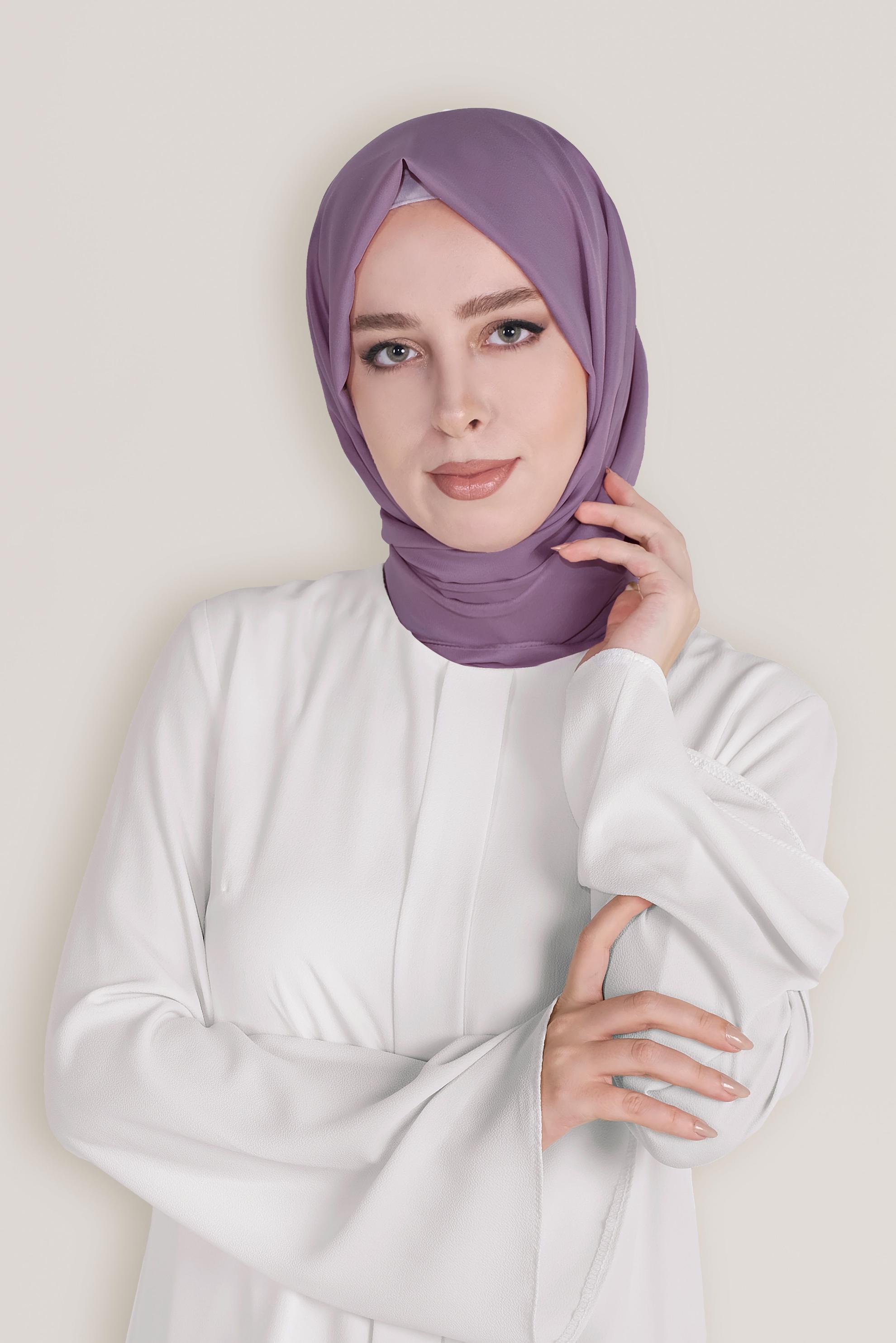 Tesettür giyim MOR ALVİNA ŞİFON ŞAL 8059 