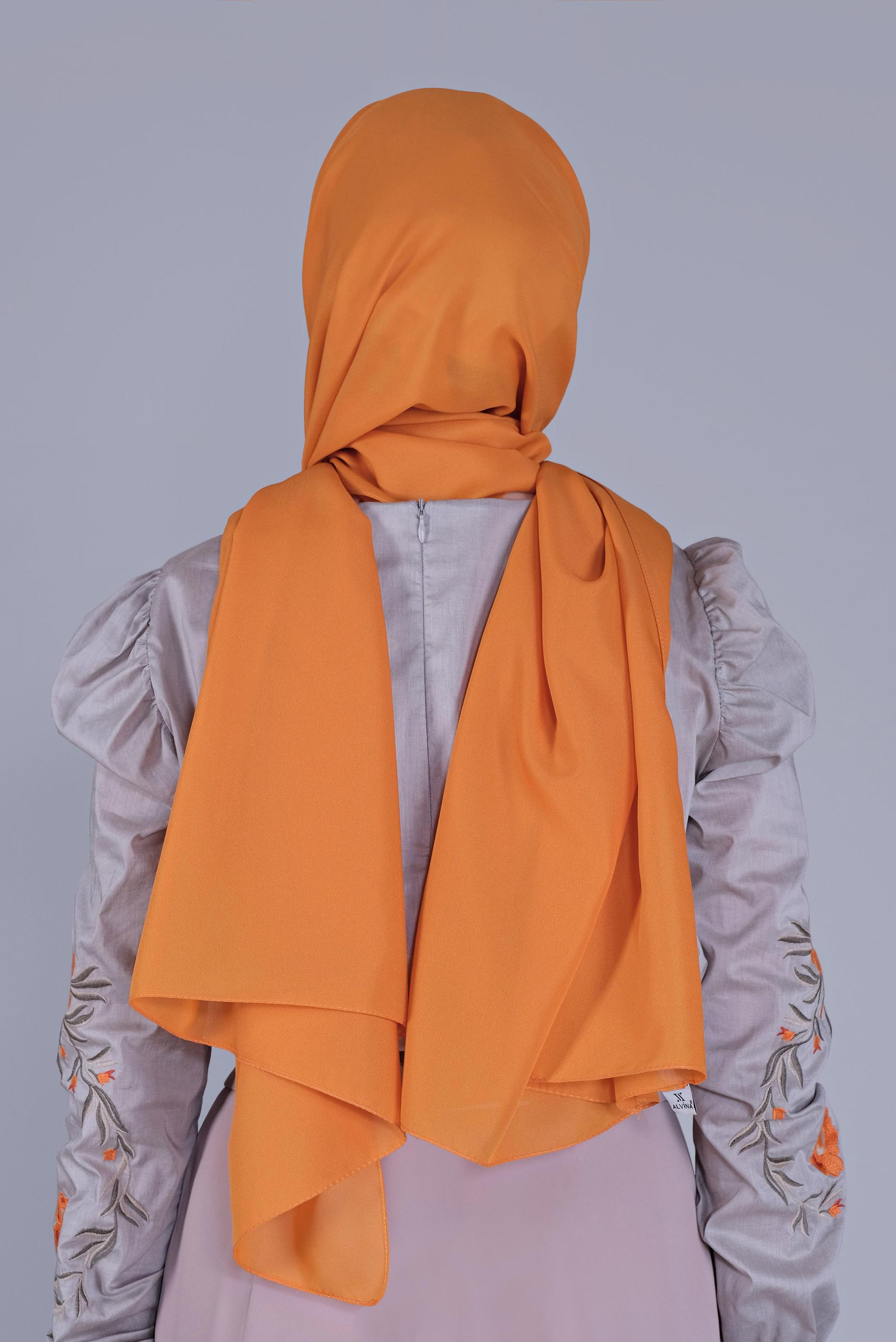 Vêtements hijab ORANGE CHÂLE MOUSSELINE ALVINA 8059