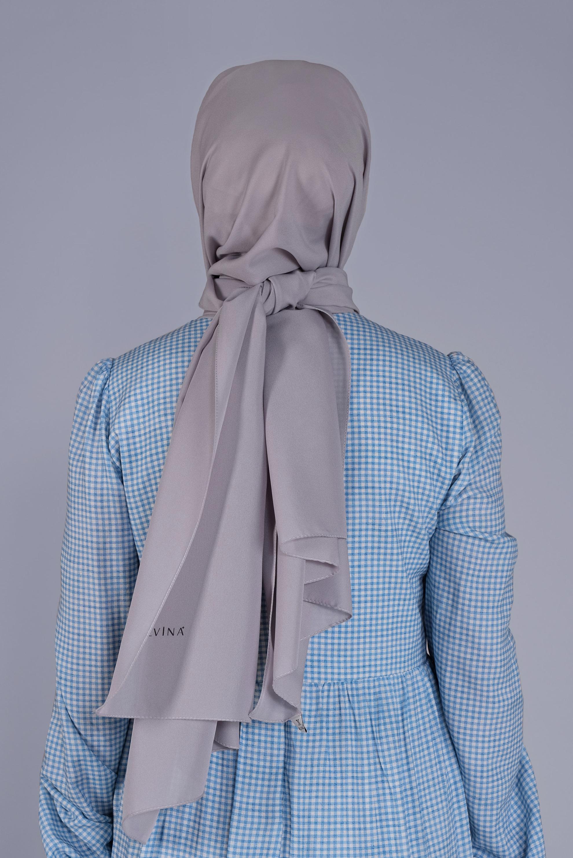 Tesettür giyim GRİ ALVİNA ŞİFON ŞAL 8059 