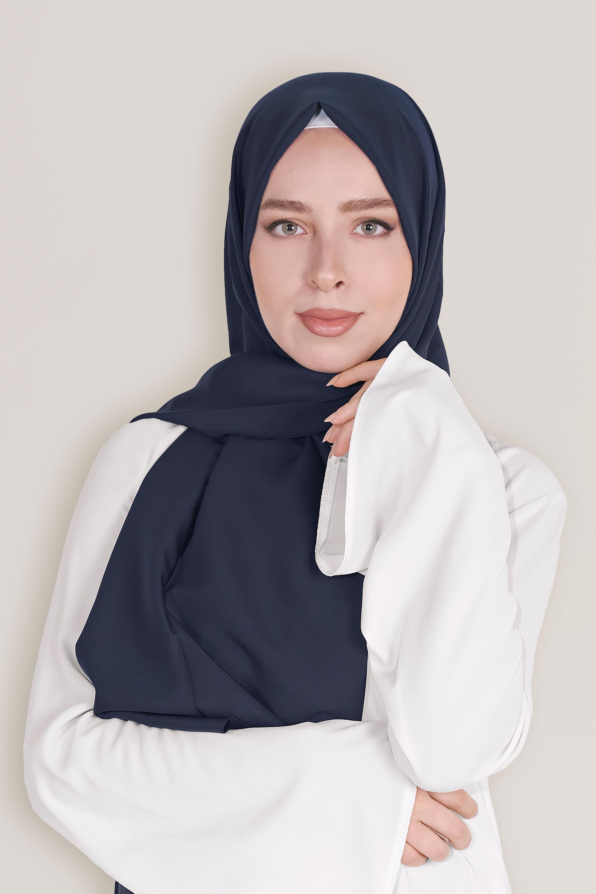 Tesettür giyim LACİVERT ALVİNA ŞİFON ŞAL 8059 