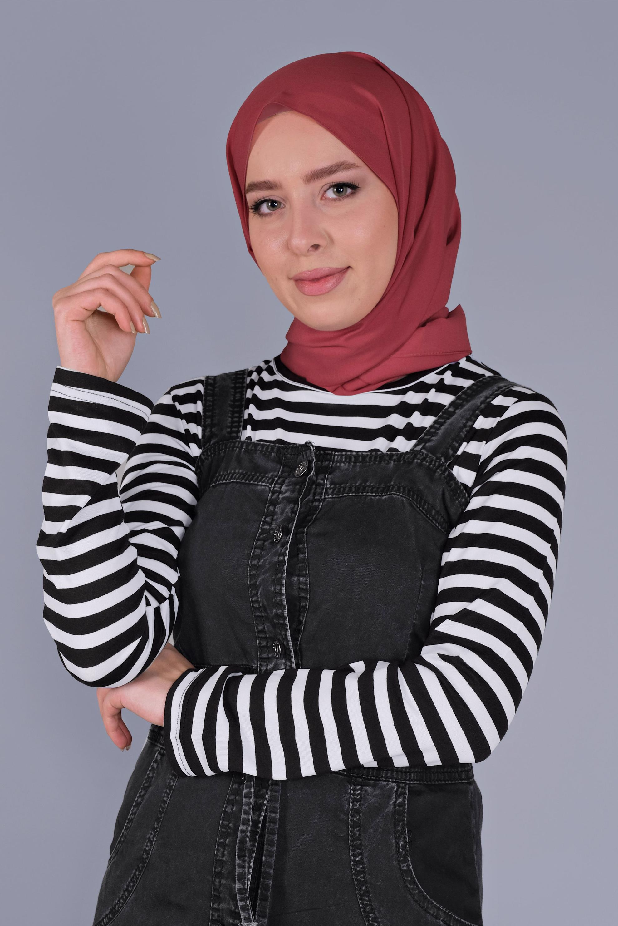 Tesettür giyim KIRMIZI ALVİNA ŞİFON ŞAL 8059 