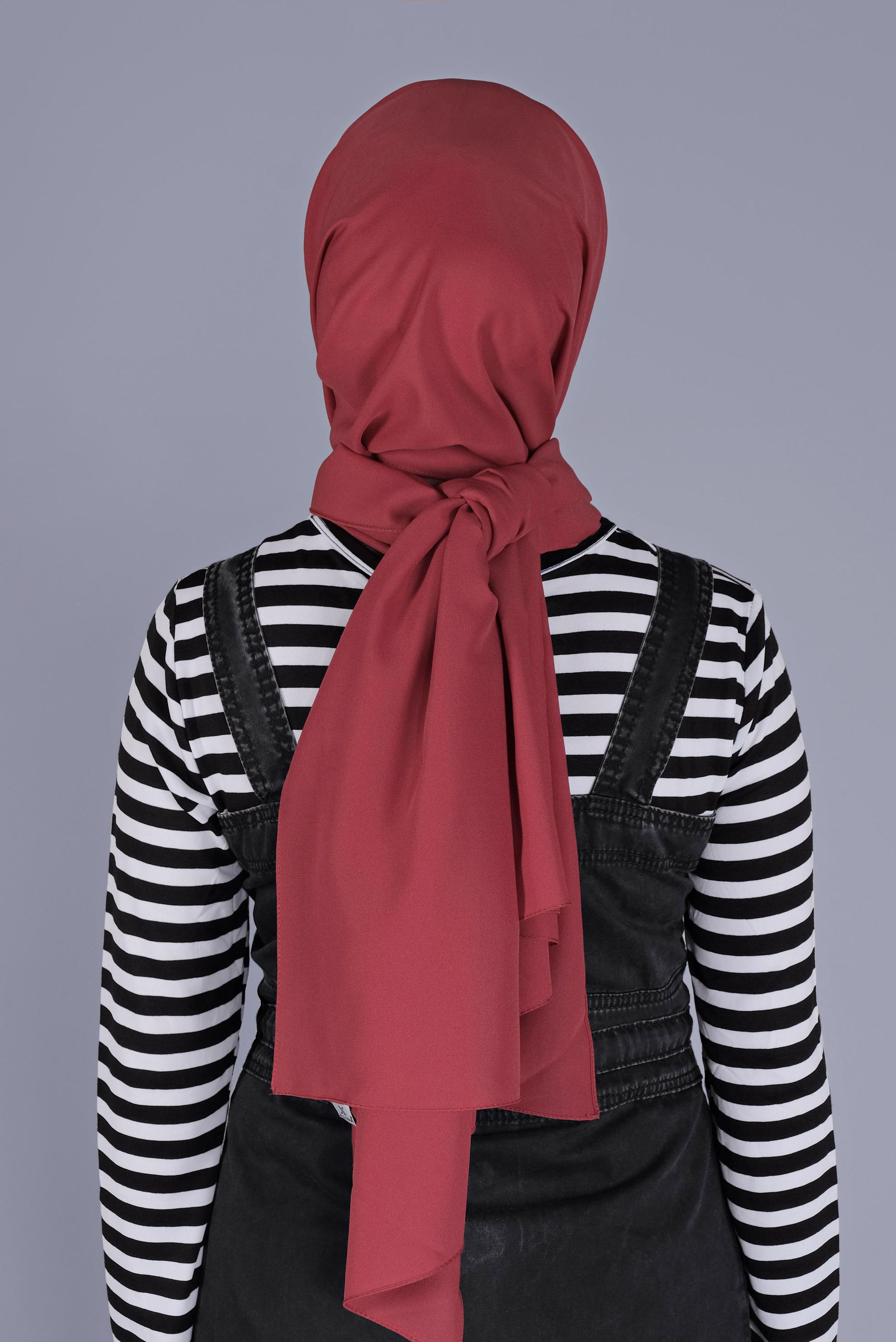 Tesettür giyim KIRMIZI ALVİNA ŞİFON ŞAL 8059 