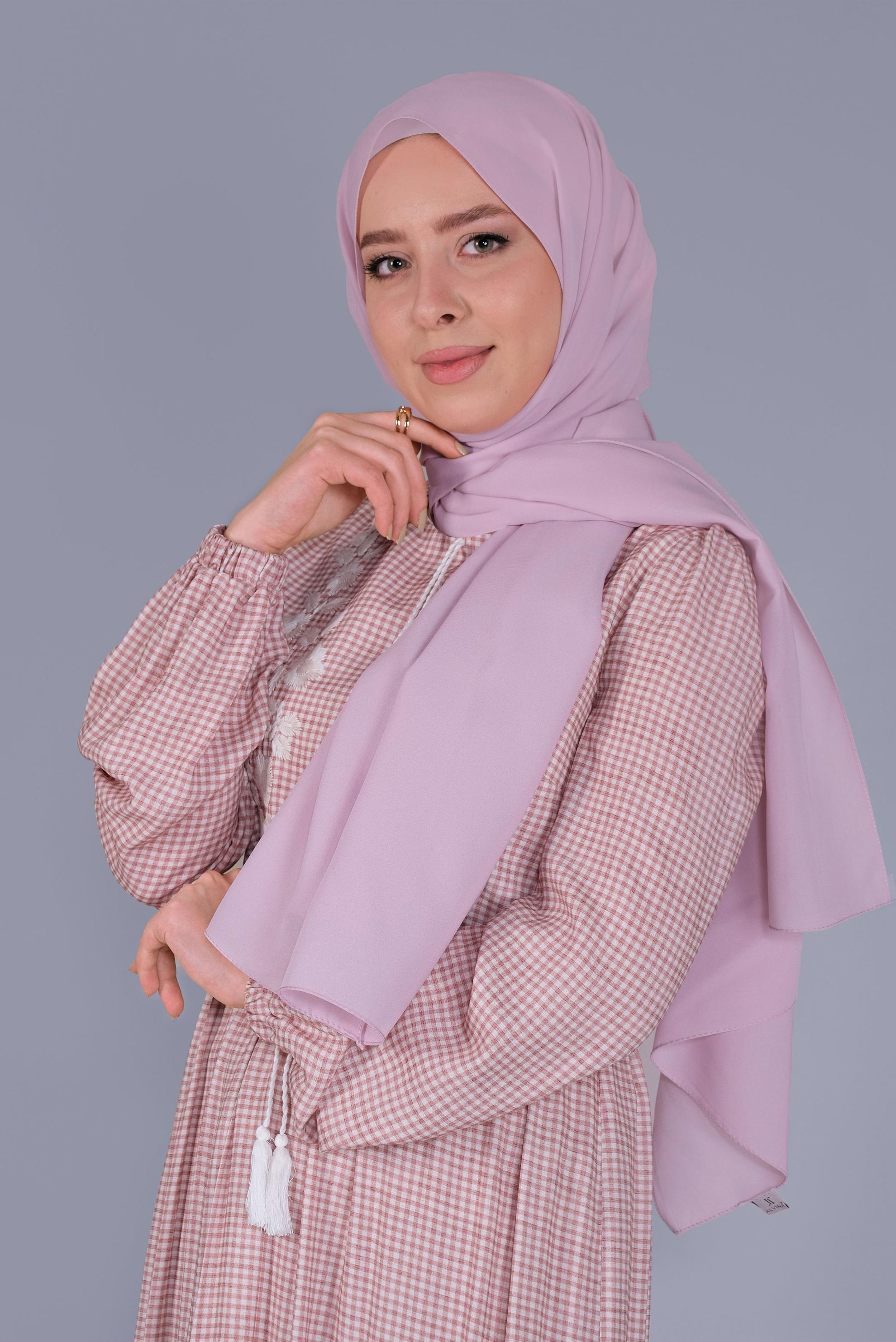 Tesettür giyim MOR ALVİNA ŞİFON ŞAL 8059 