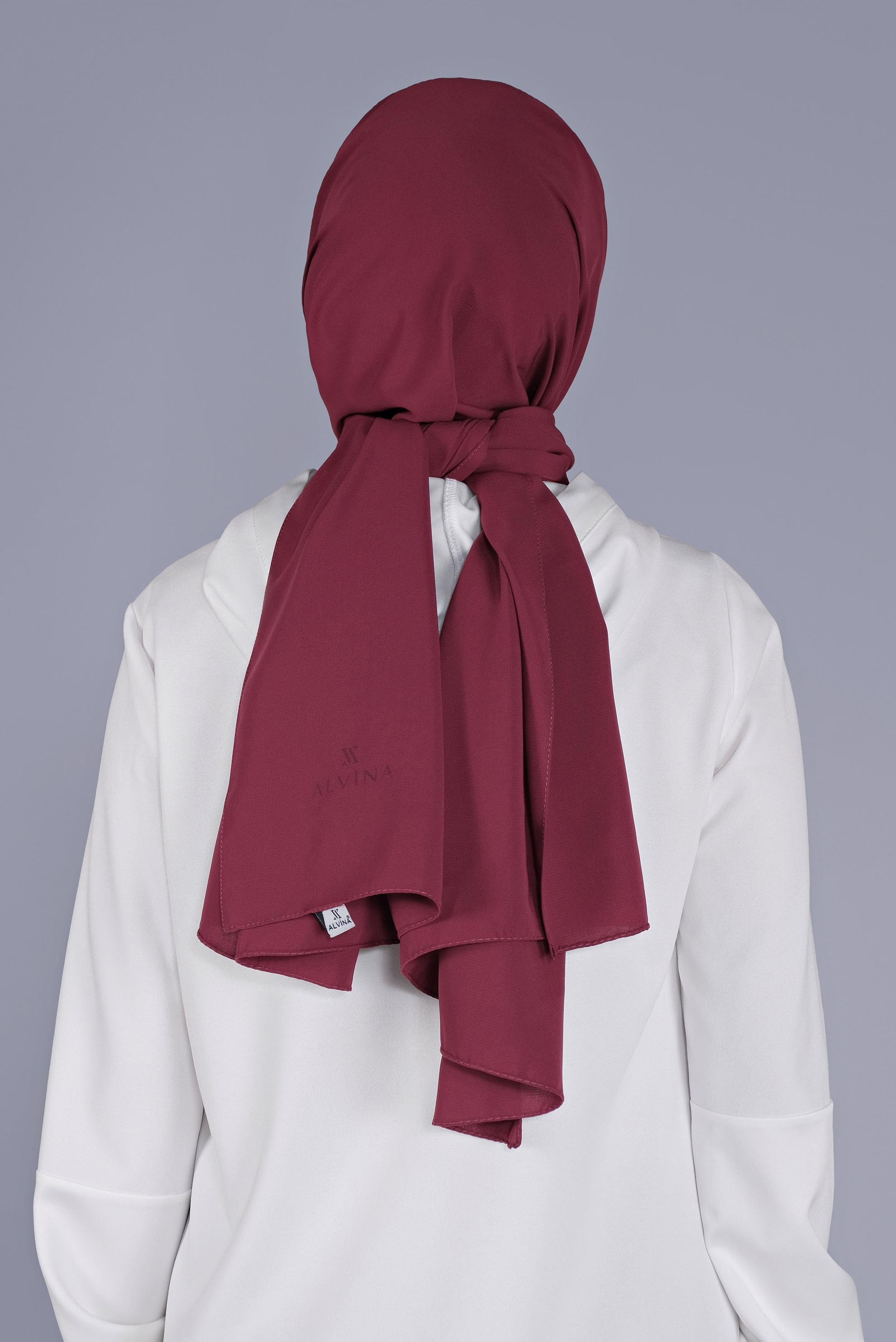 Tesettür giyim BORDO ALVİNA ŞİFON ŞAL 8059 