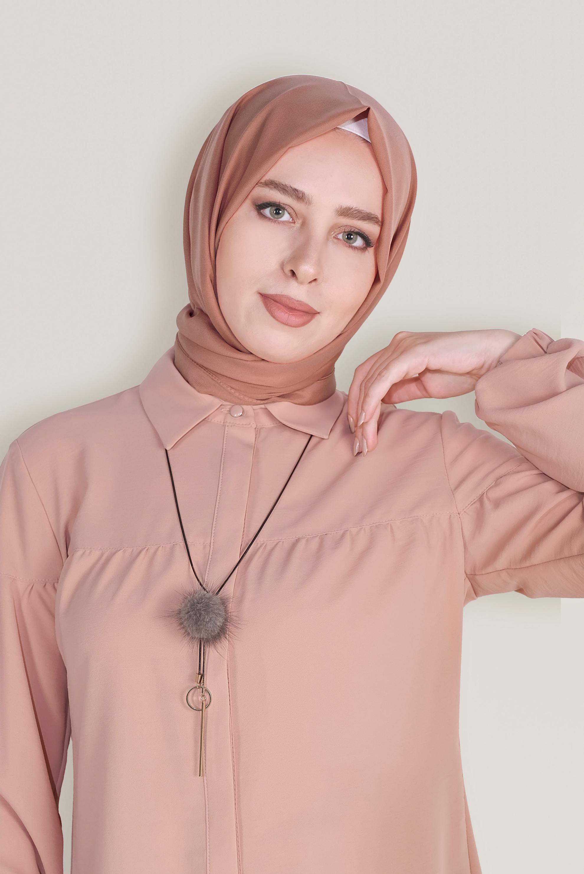 Tesettür giyim PEMBE ALVİNA ŞİFON ŞAL 8059 