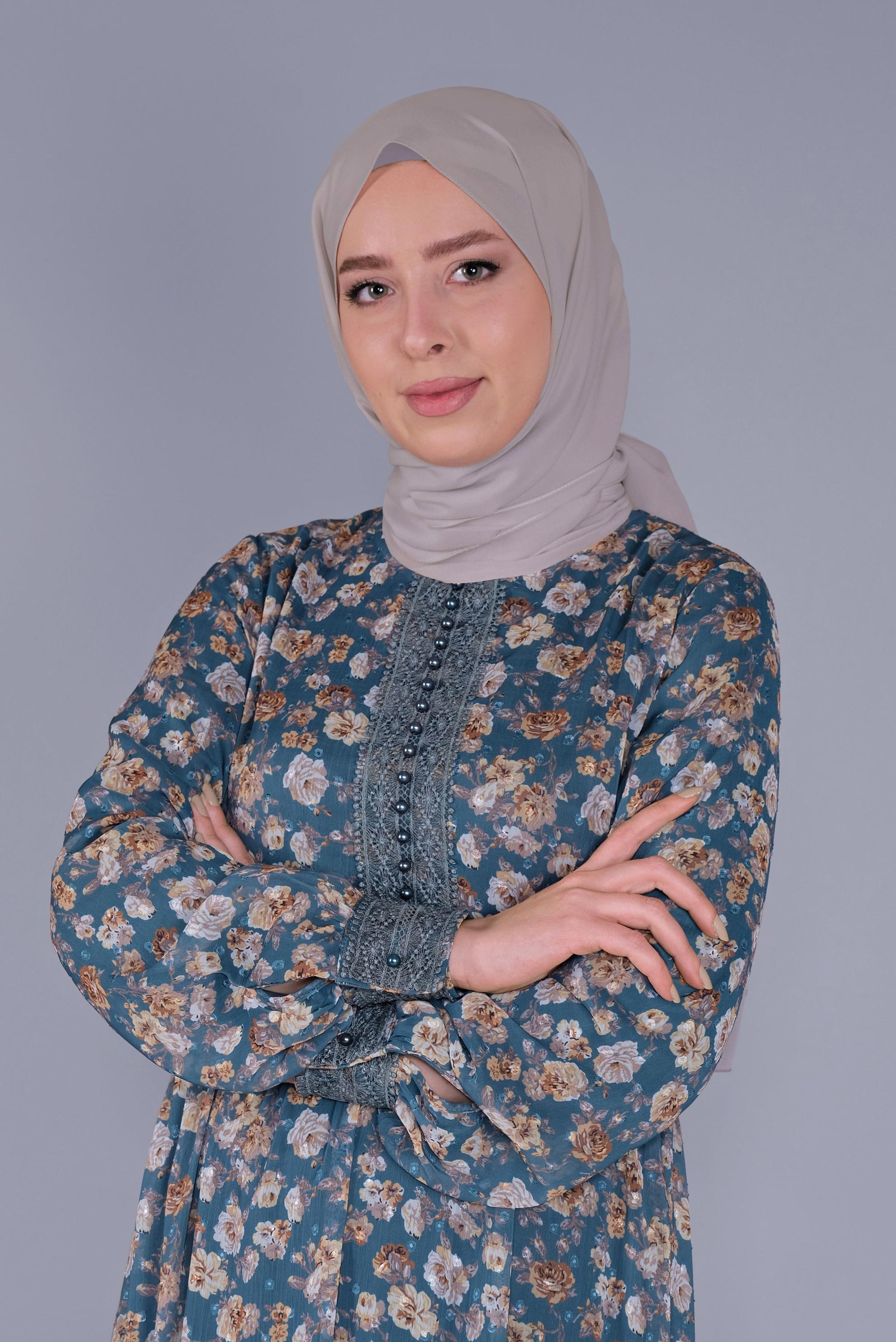 Tesettür giyim GRİ ALVİNA ŞİFON ŞAL 8059 