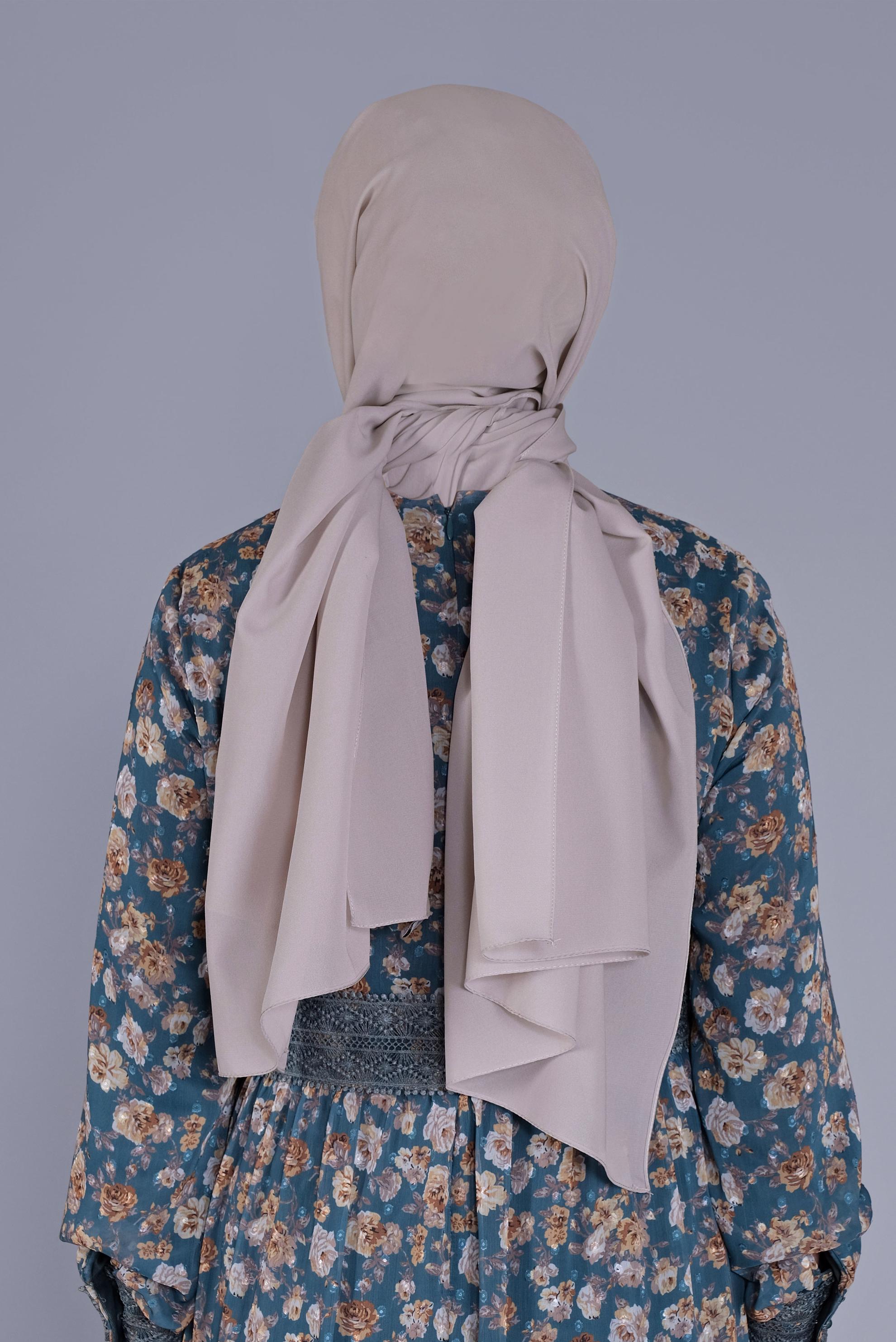 Tesettür giyim GRİ ALVİNA ŞİFON ŞAL 8059 