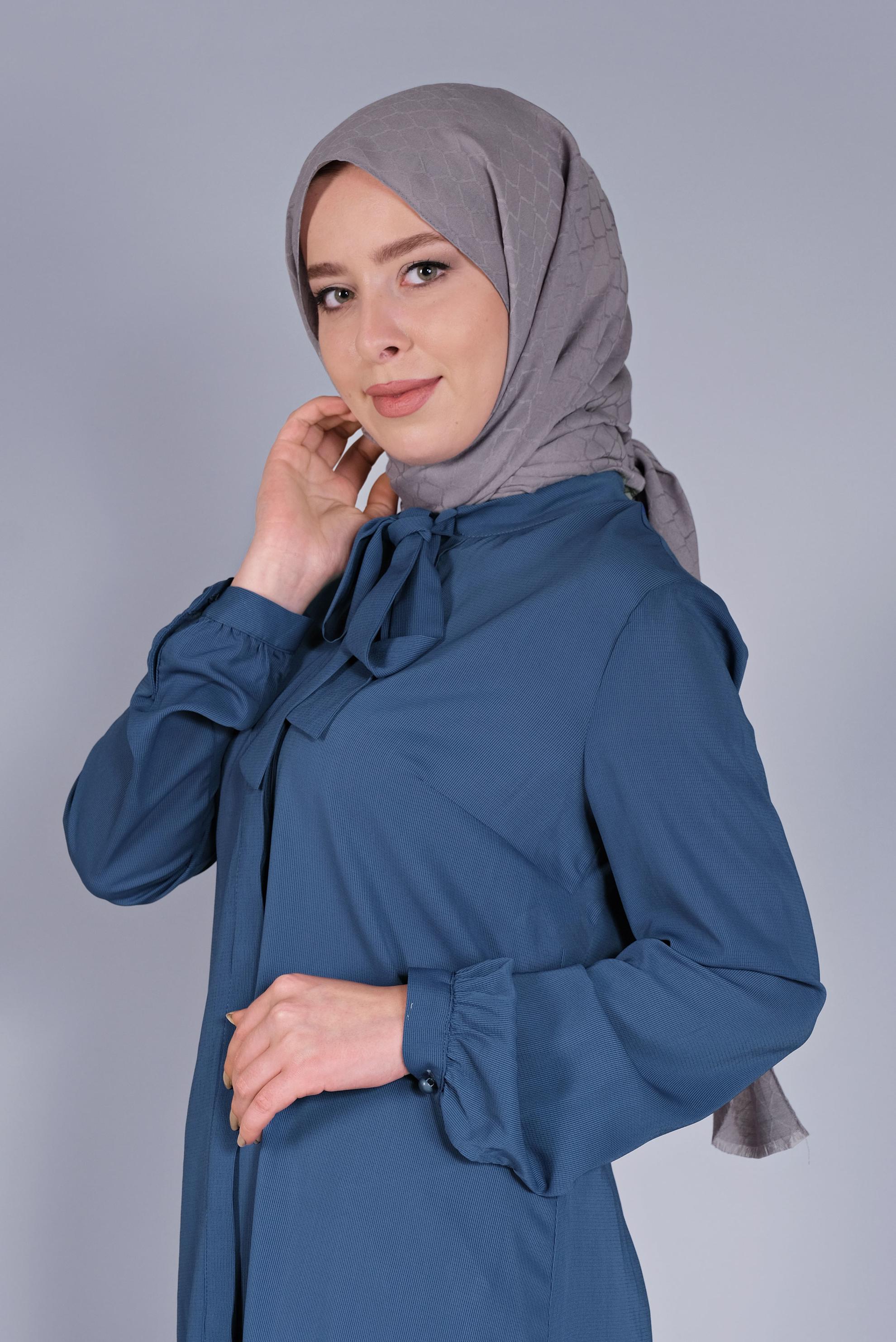 Tesettür giyim GRİ ALVİNA PAMUK PETEK ŞAL 8061 