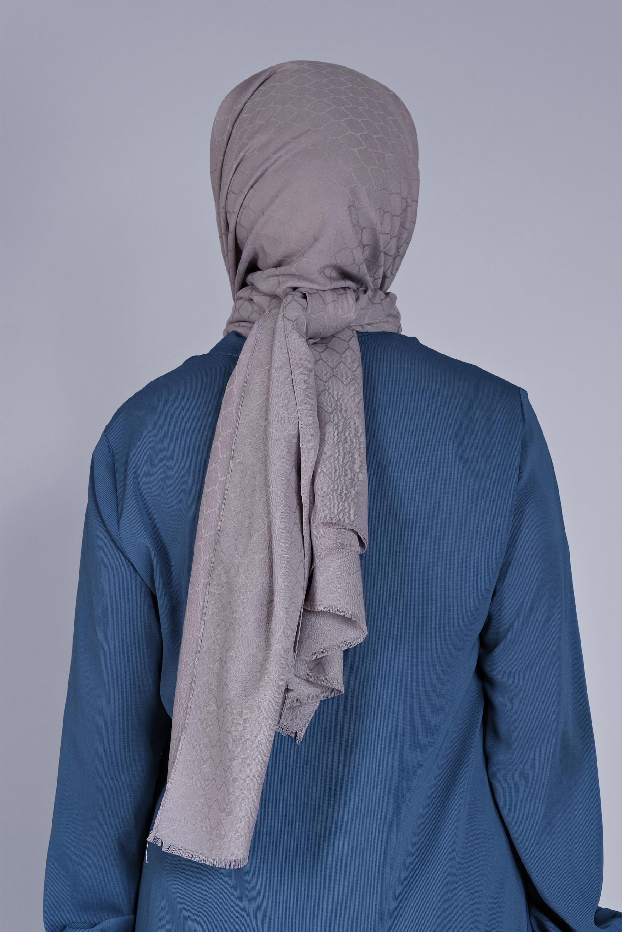 Tesettür giyim GRİ ALVİNA PAMUK PETEK ŞAL 8061 