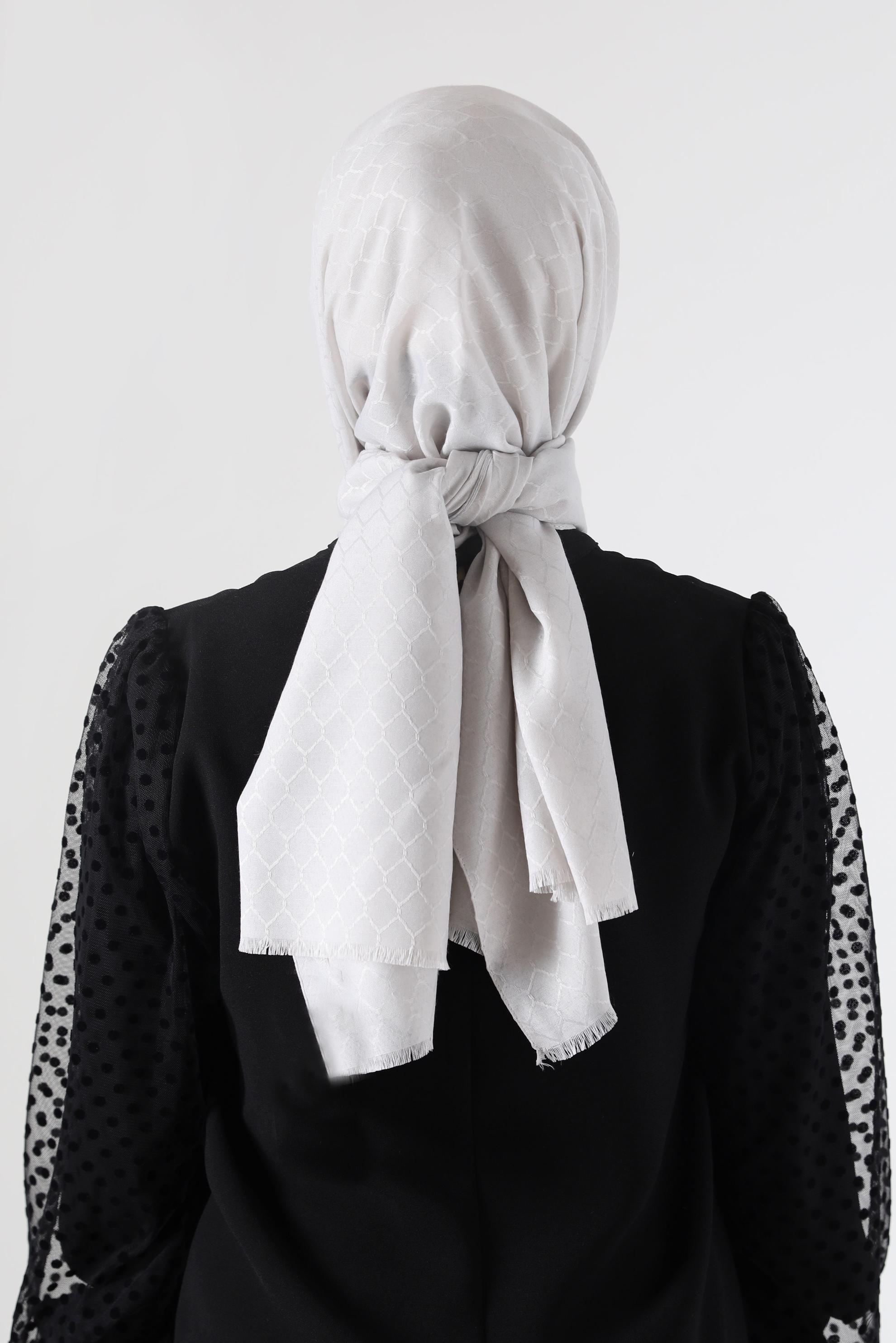 Tesettür giyim GRİ ALVİNA PAMUK PETEK ŞAL 8061 