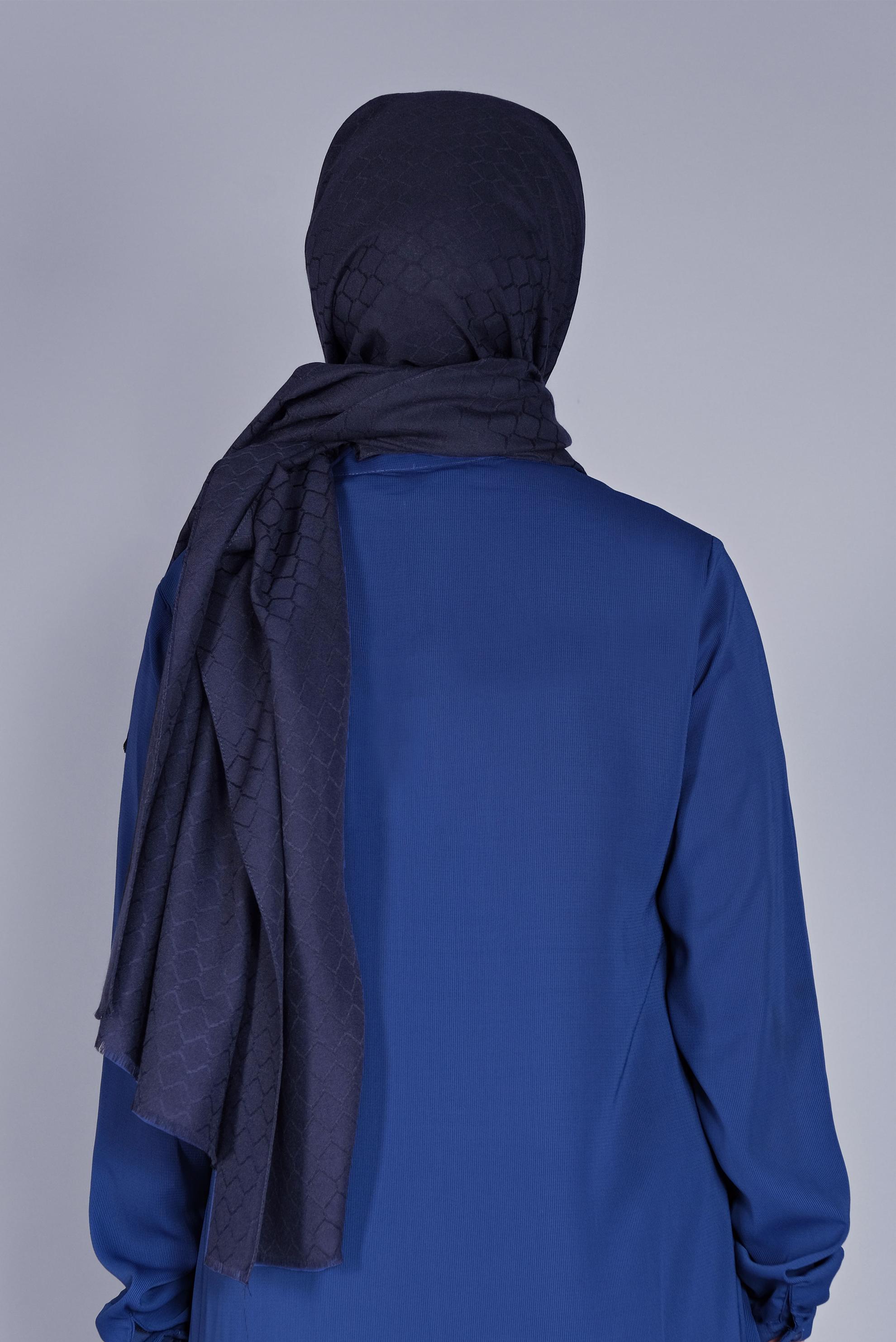 Tesettür giyim LACİVERT ALVİNA PAMUK PETEK ŞAL 8061 