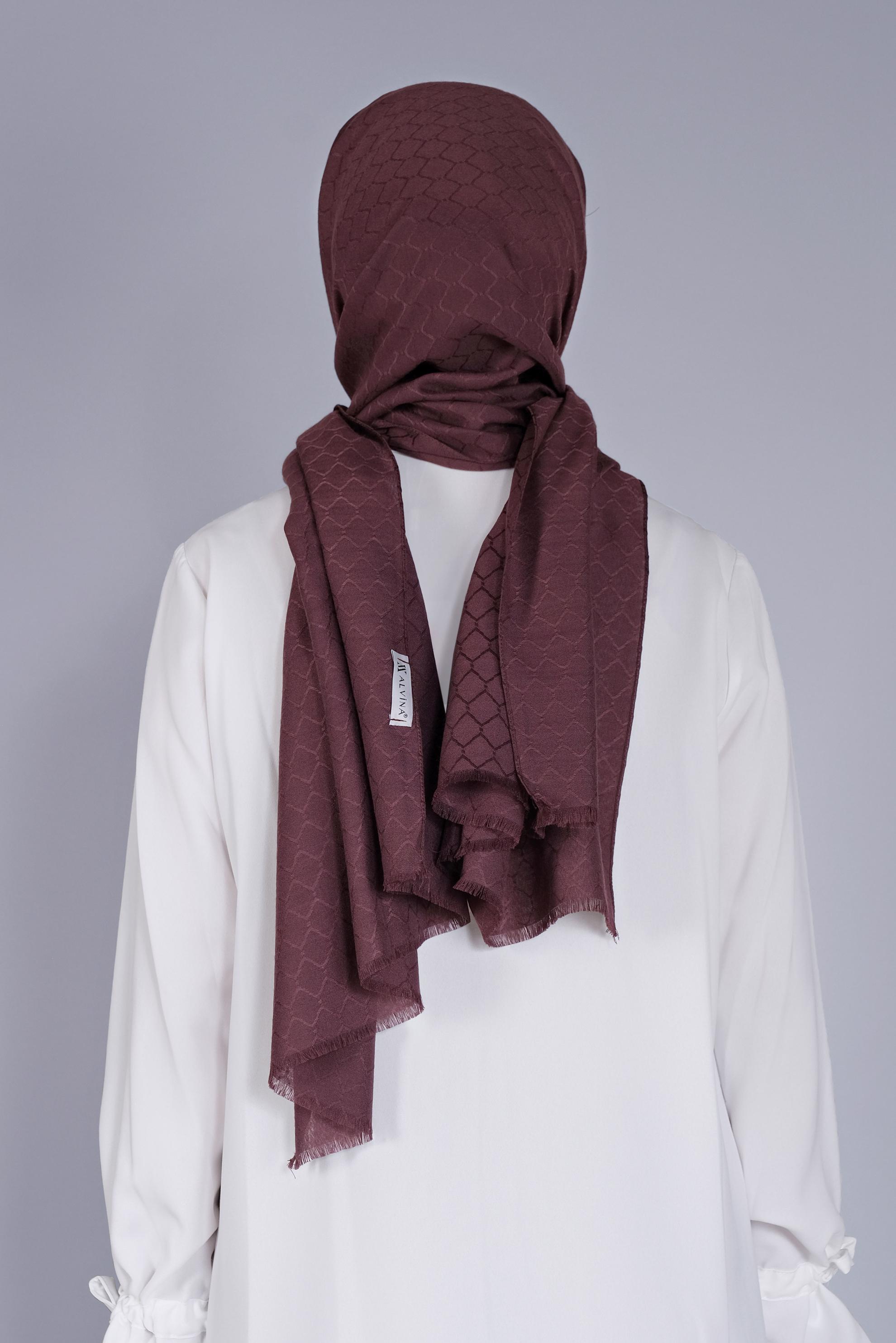 Tesettür giyim MÜRDÜM ALVİNA PAMUK PETEK ŞAL 8061 