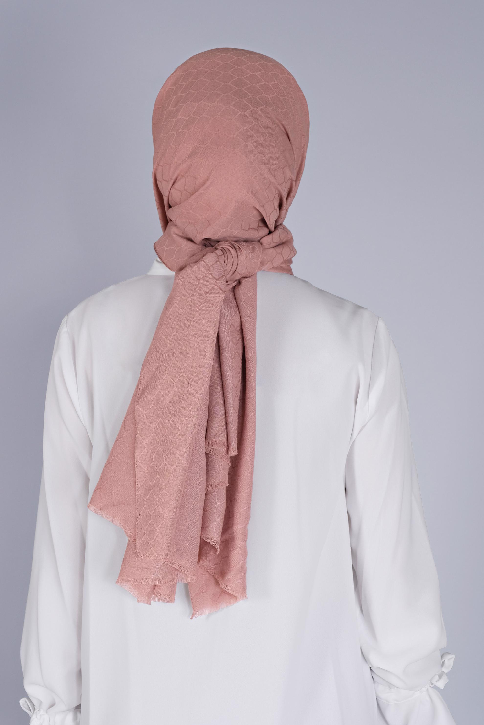 Tesettür giyim PUDRA ALVİNA PAMUK PETEK ŞAL 8061 