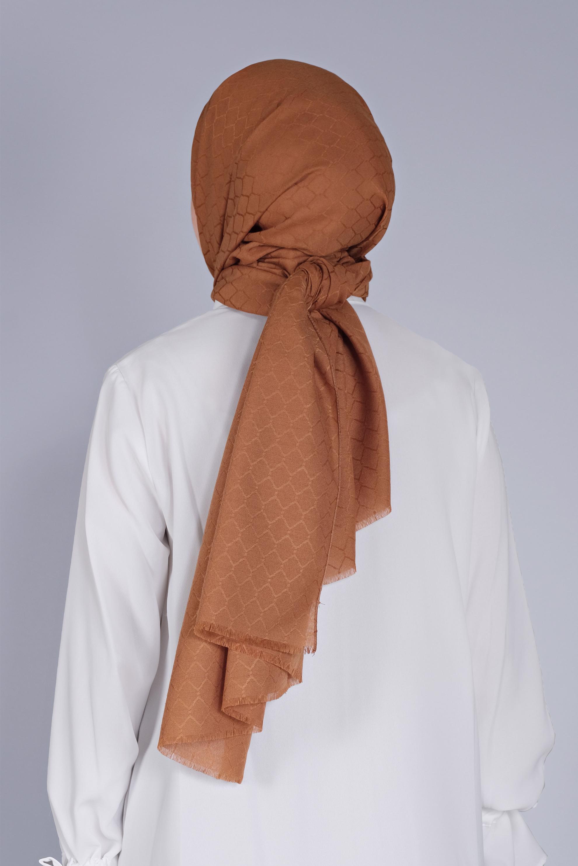 Tesettür giyim SARI ALVİNA PAMUK PETEK ŞAL 8061 