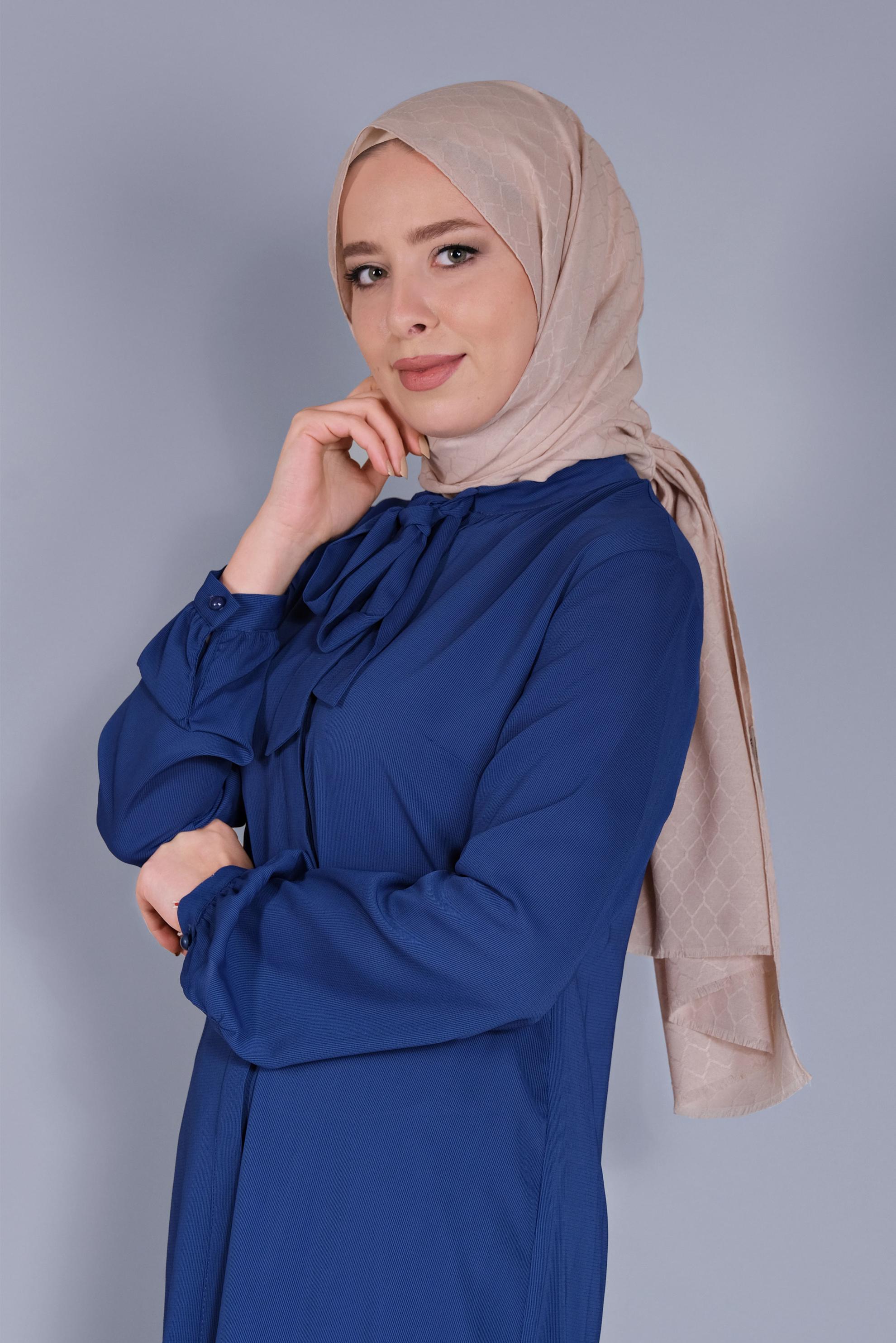 Tesettür giyim PUDRA ALVİNA PAMUK PETEK ŞAL 8061 