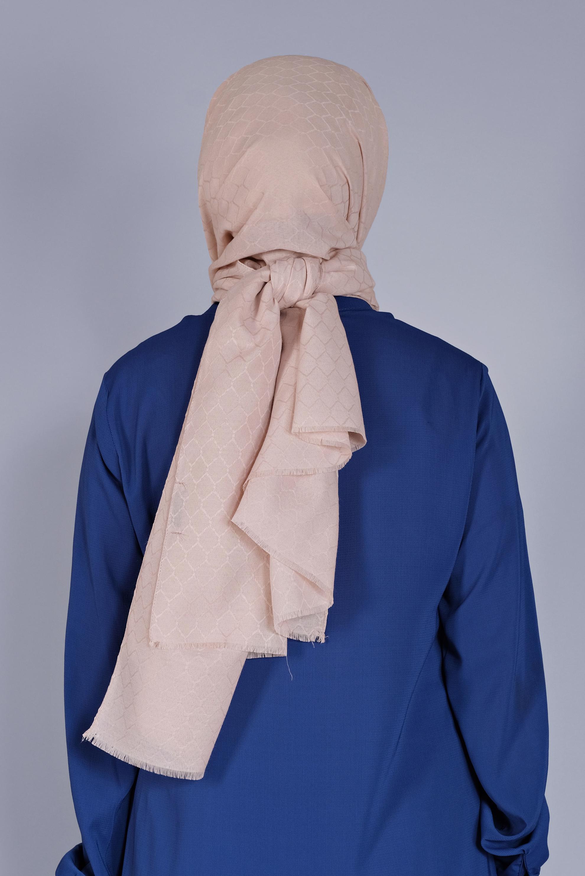 Tesettür giyim PUDRA ALVİNA PAMUK PETEK ŞAL 8061 
