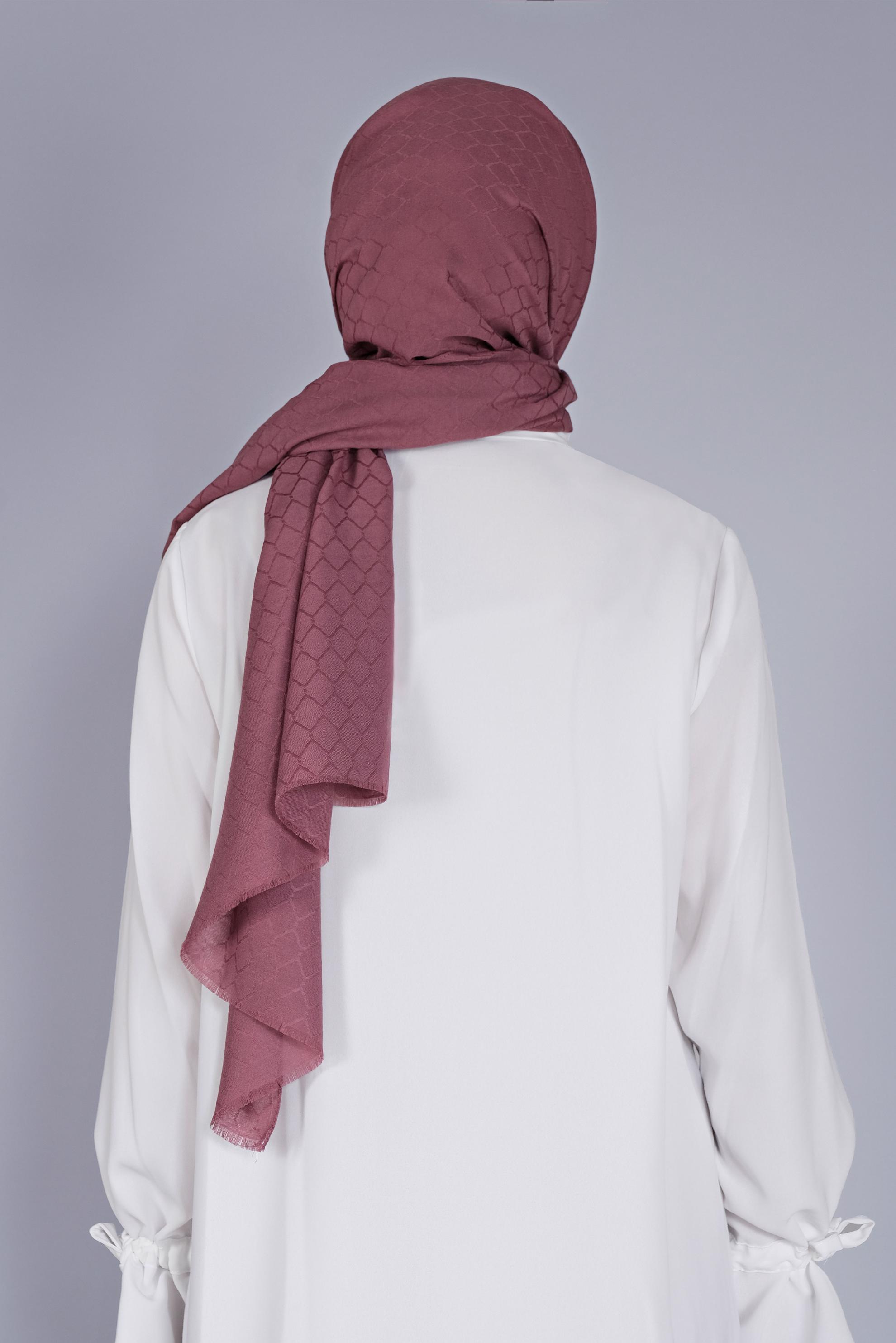 Tesettür giyim PEMBE ALVİNA PAMUK PETEK ŞAL 8061 