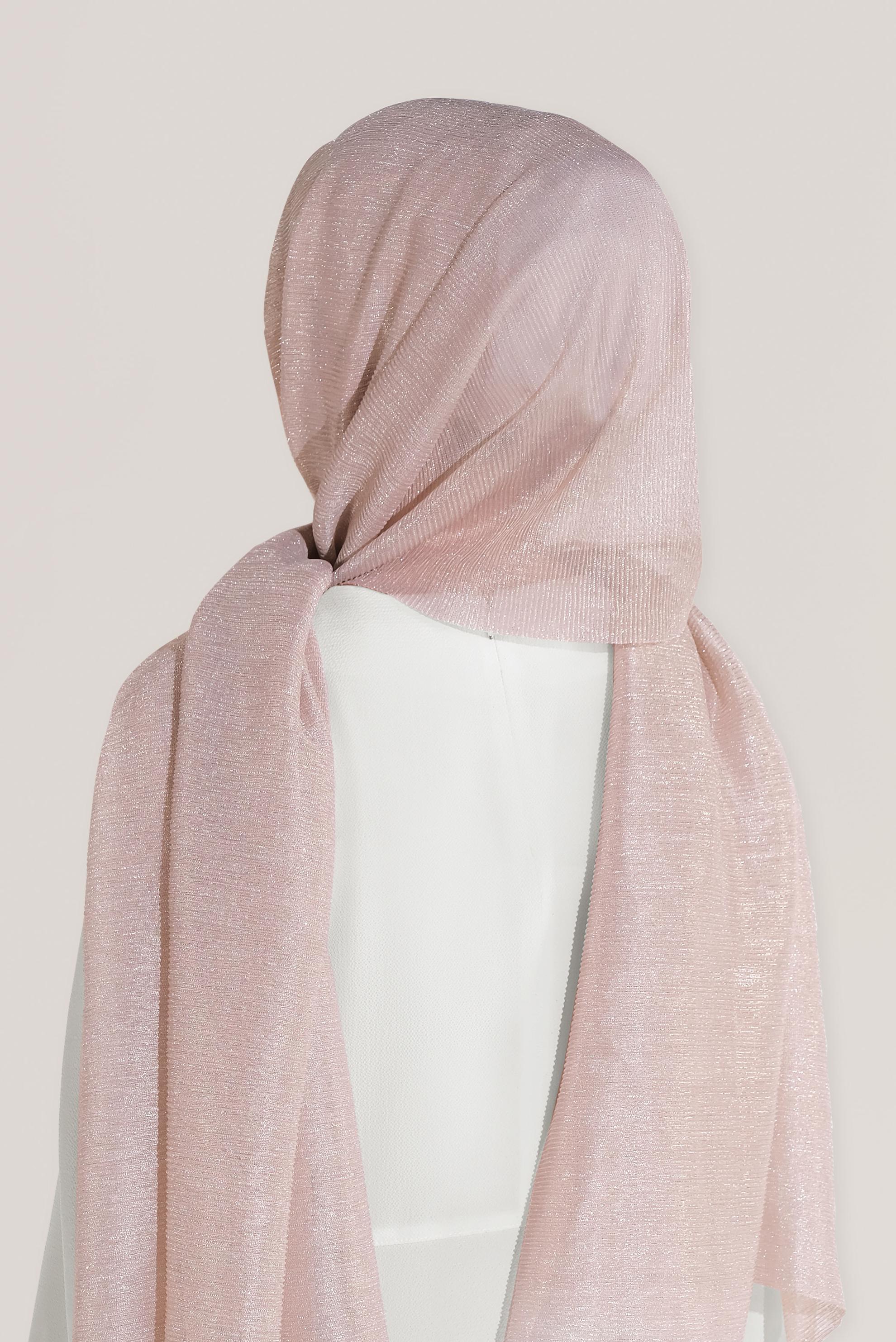 Tesettür giyim PUDRA 8071 ALVİNA  SİMLİ PİLİSELİ ŞAL