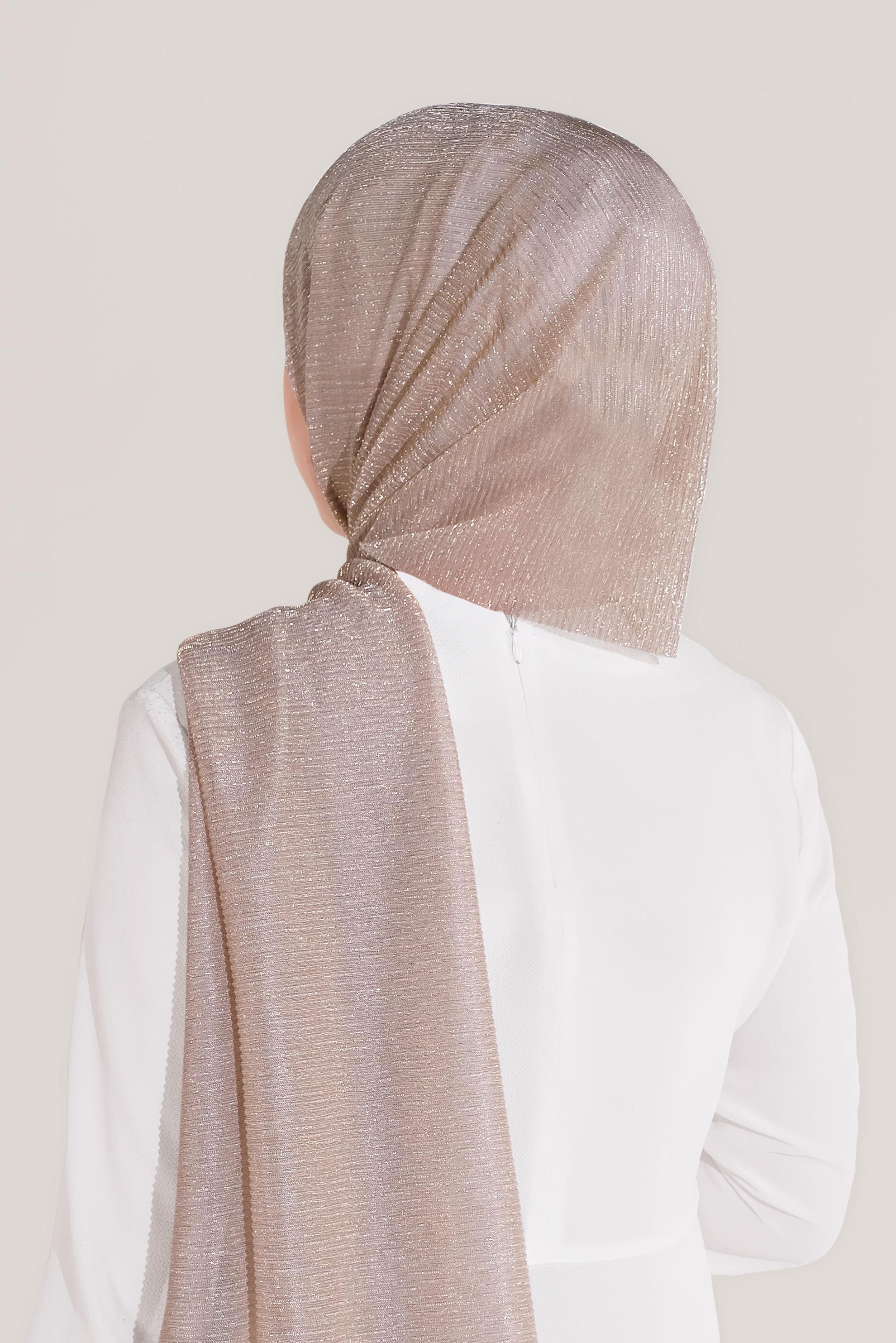 Tesettür giyim BAKIR / BRONZ 8071 ALVİNA  SİMLİ PİLİSELİ ŞAL