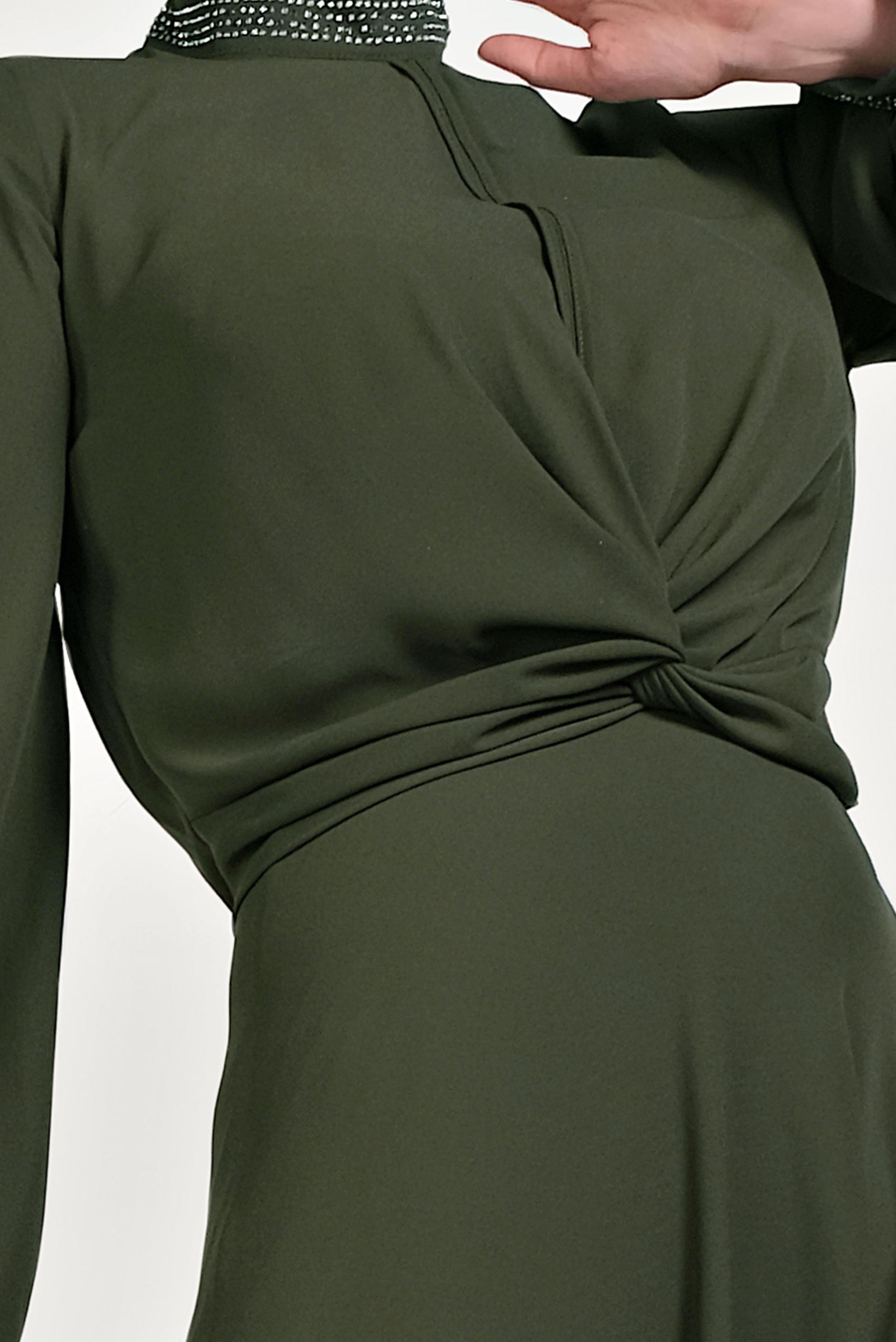 Hijab clothing KHAKI STONED CHIFFON SKIRTED SUIT 30016 