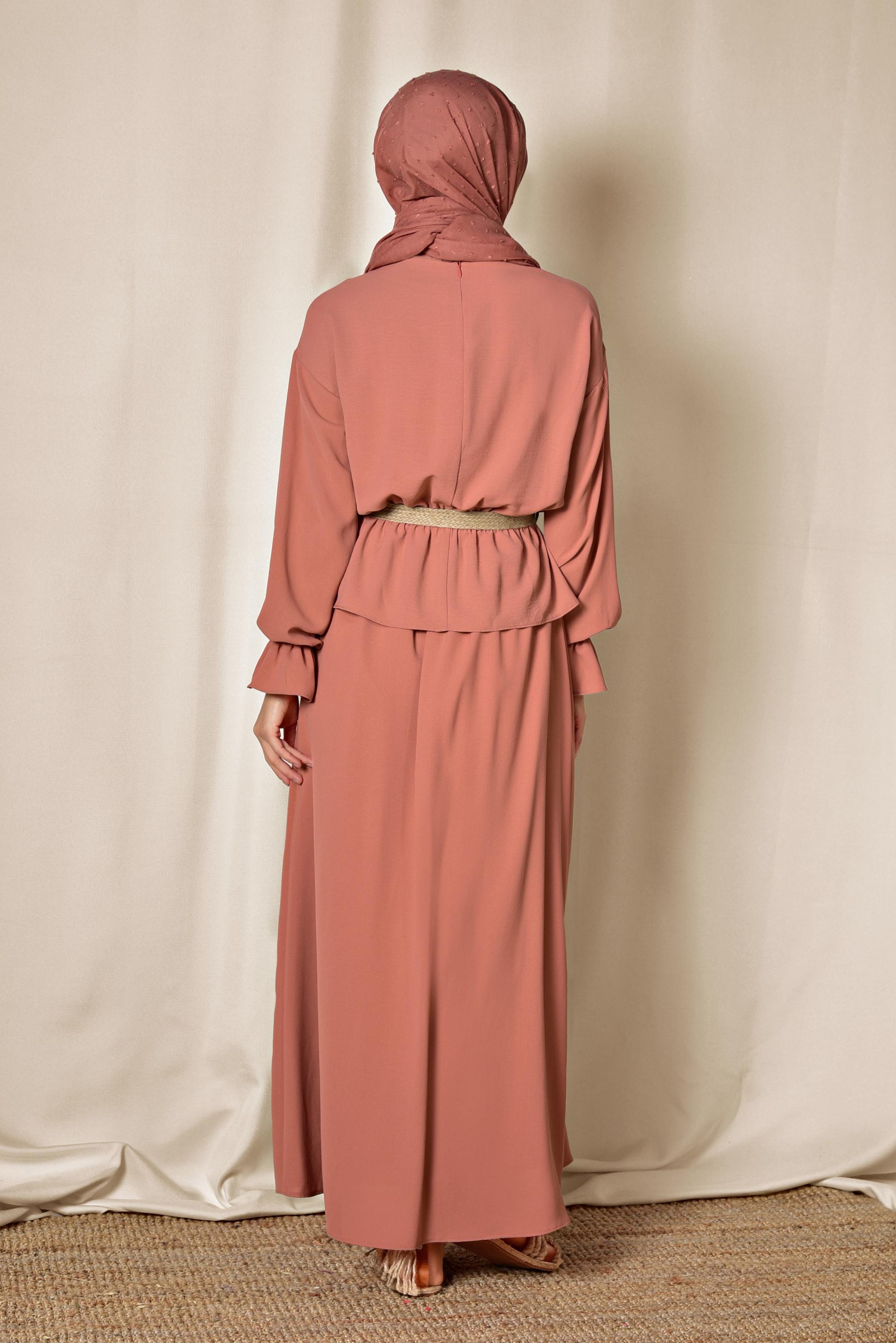 Hijab clothing CORAL ELASTIC WAIST SKIRTED SUIT 4076