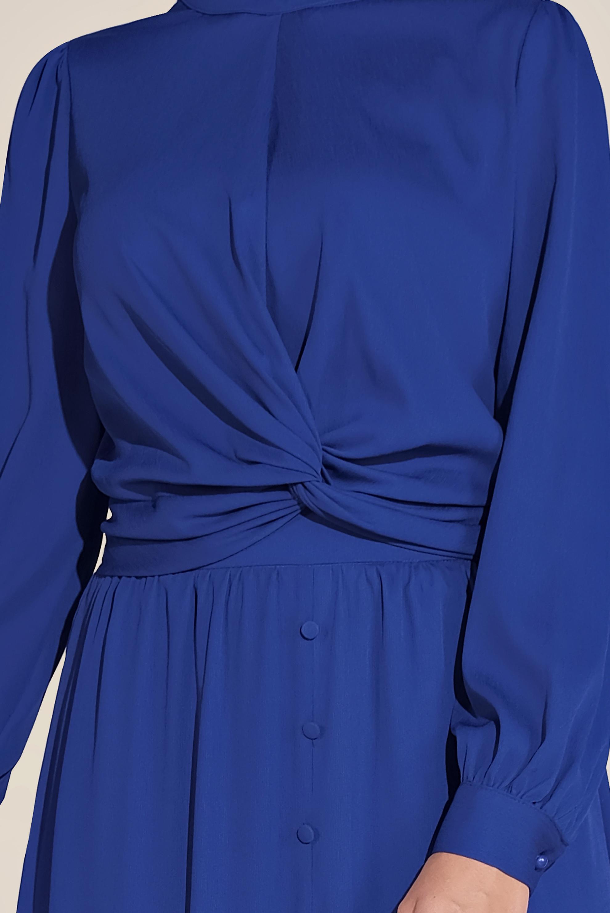 Tesettür giyim LACİVERT DÜĞMELİ UCU FIRFIRLI BALIKÇI YAKA ETEKLİ TAKIM 40812