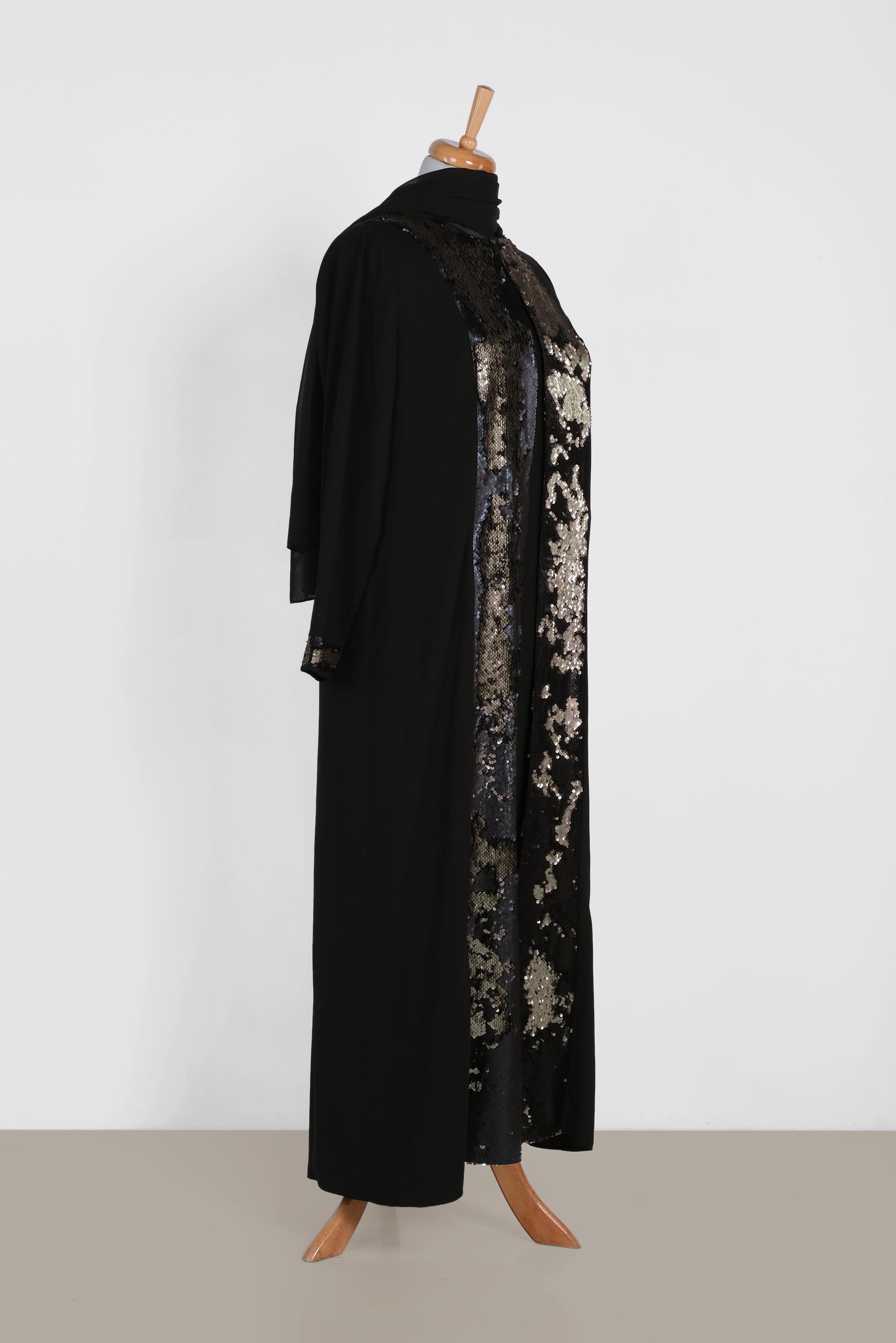 Vêtements hijab NOIR TAILLEUR ROBE À SEQUINS 3550