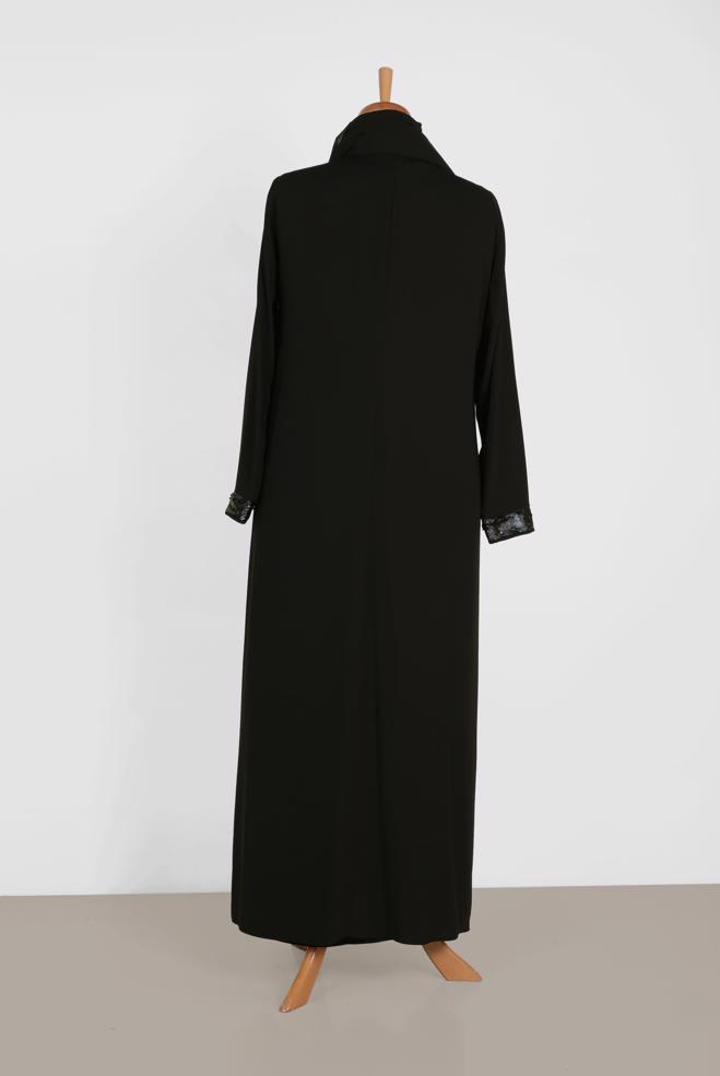 Vêtements hijab NOIR TAILLEUR ROBE À SEQUINS 3550 - ALVİNA