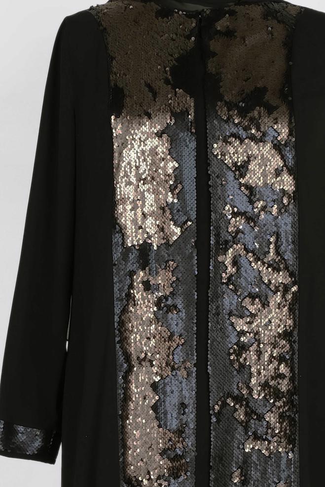 Vêtements hijab NOIR TAILLEUR ROBE À SEQUINS 3550 - ALVİNA