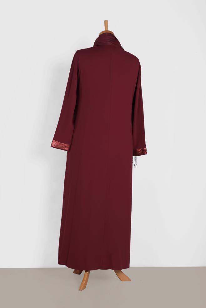 Vêtements hijab ROUGE BORDEAUX TAILLEUR ROBE À SEQUINS 3550 - ALVİNA