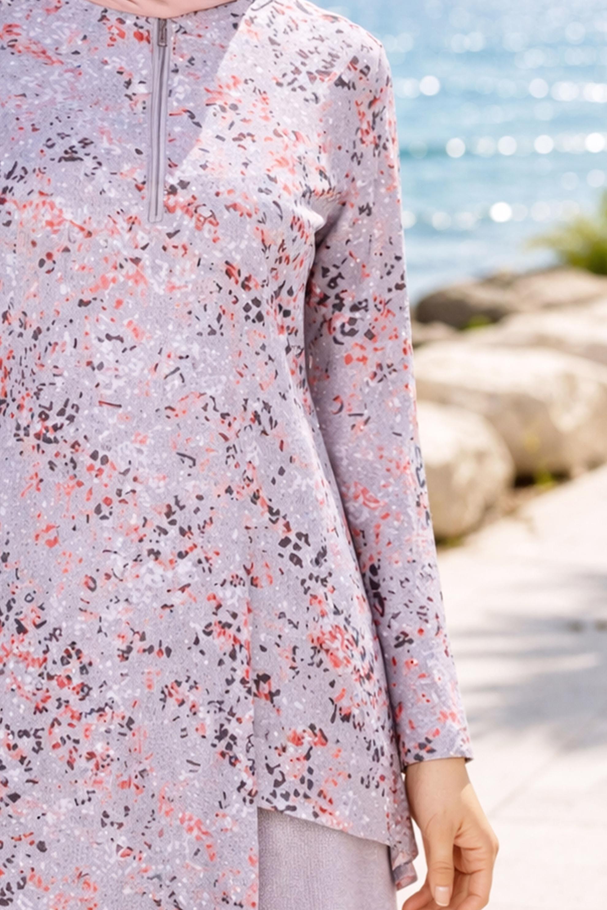 Hijab clothing GREY ASYMMETRIC CUT PANTSUIT 2869