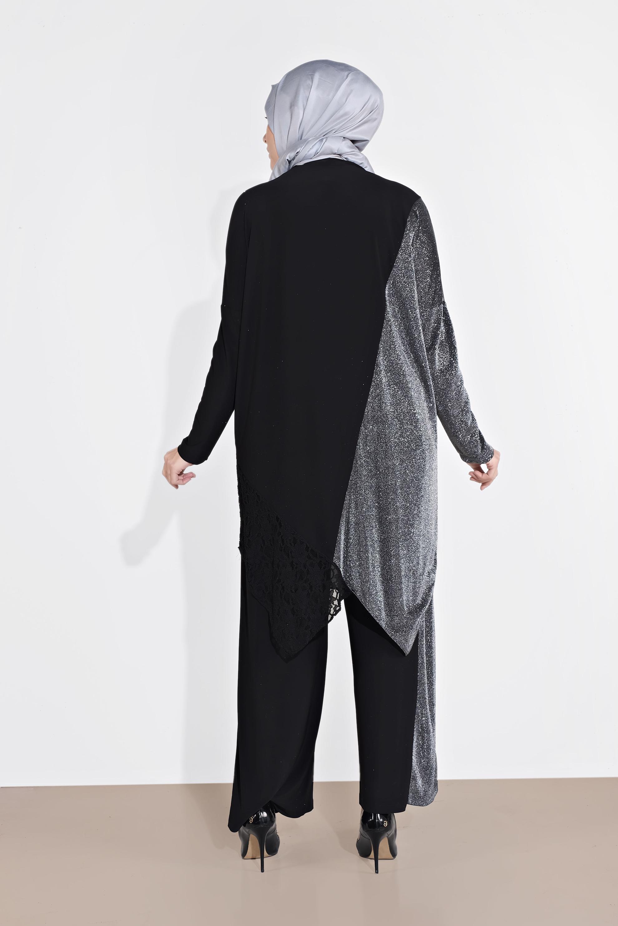 Hijab clothing BLACK GLITTERY PANTS SUIT 2880