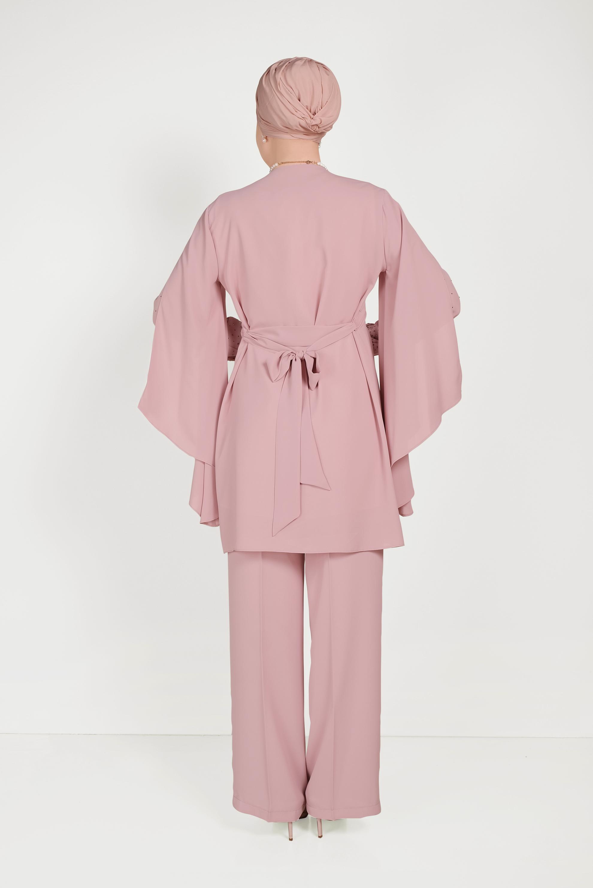 Hijab clothing POWDER CLASSIC 3-PIECE PANTS SUIT WITH SALAS SLEEVE 30009 