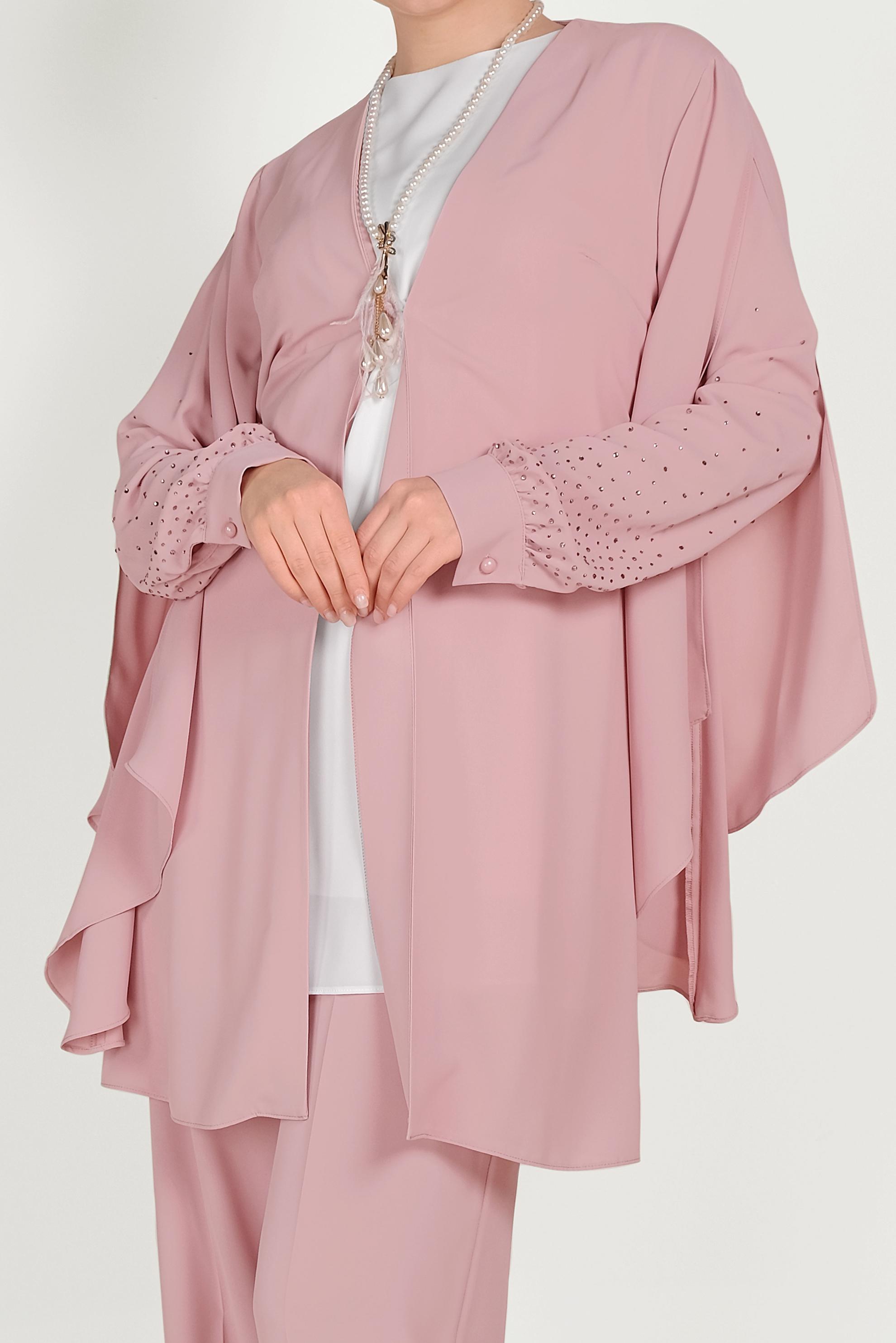 Hijab clothing POWDER CLASSIC 3-PIECE PANTS SUIT WITH SALAS SLEEVE 30009 