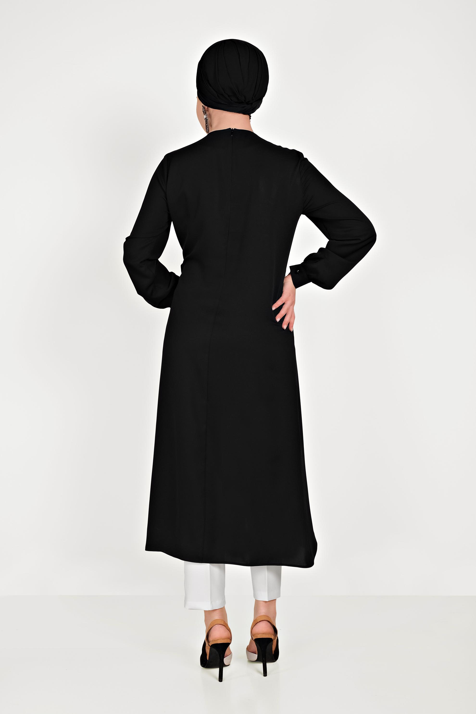 Hijab clothing BLACK ASYMMETRIC CUT SUIT 30013 