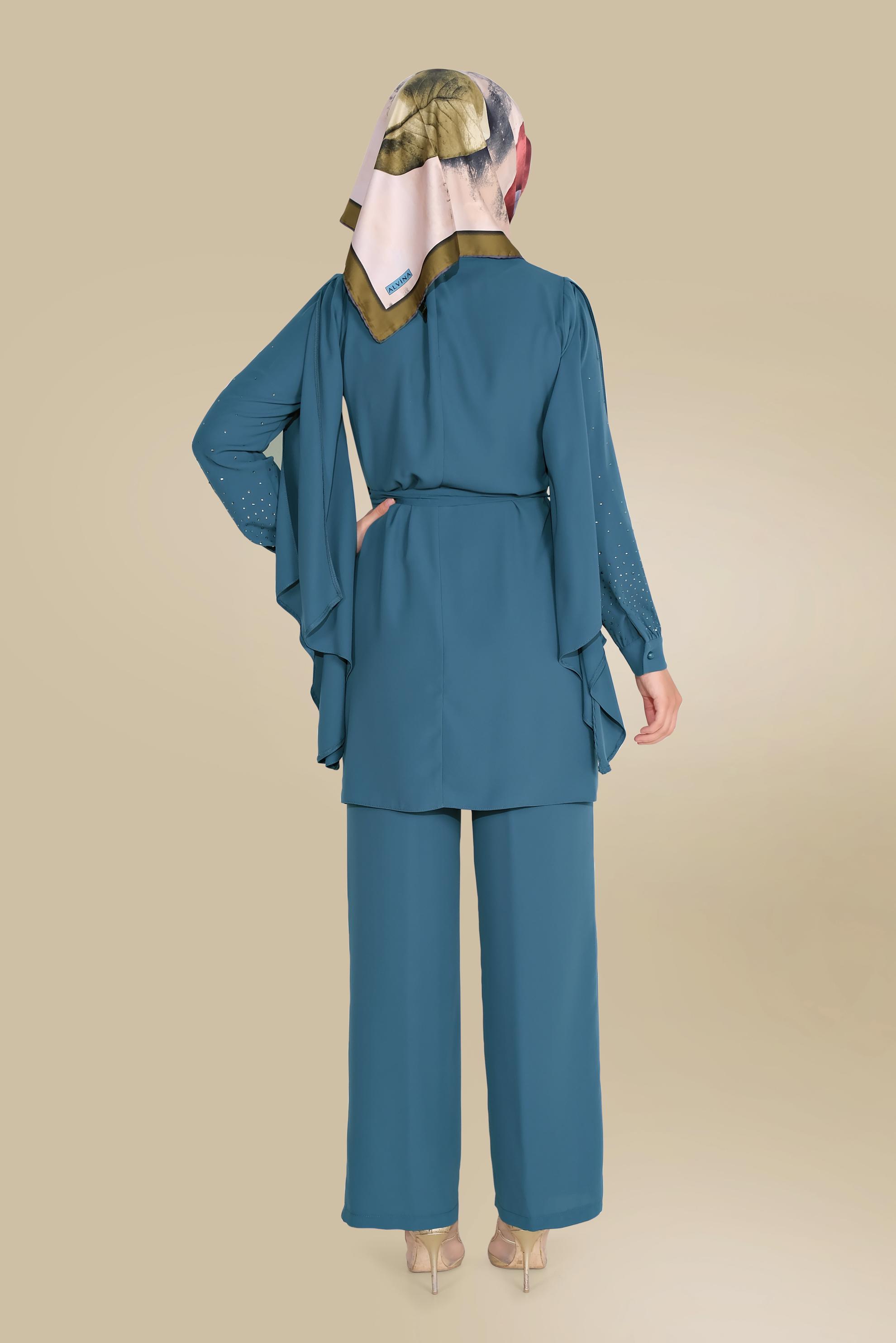 Hijab clothing BLUE EMBELLISHED SUIT 30021 