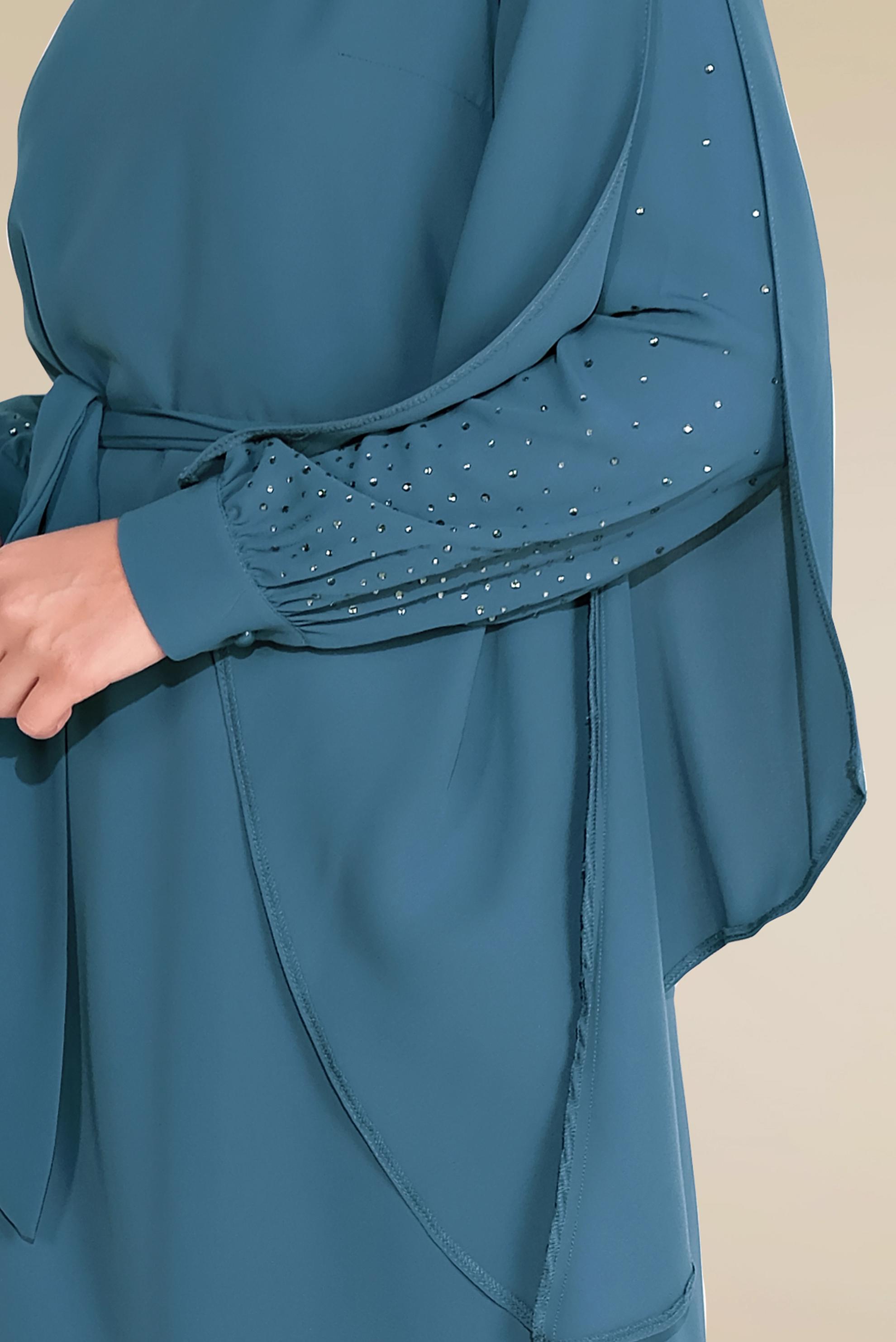 Hijab clothing BLUE EMBELLISHED SUIT 30021 
