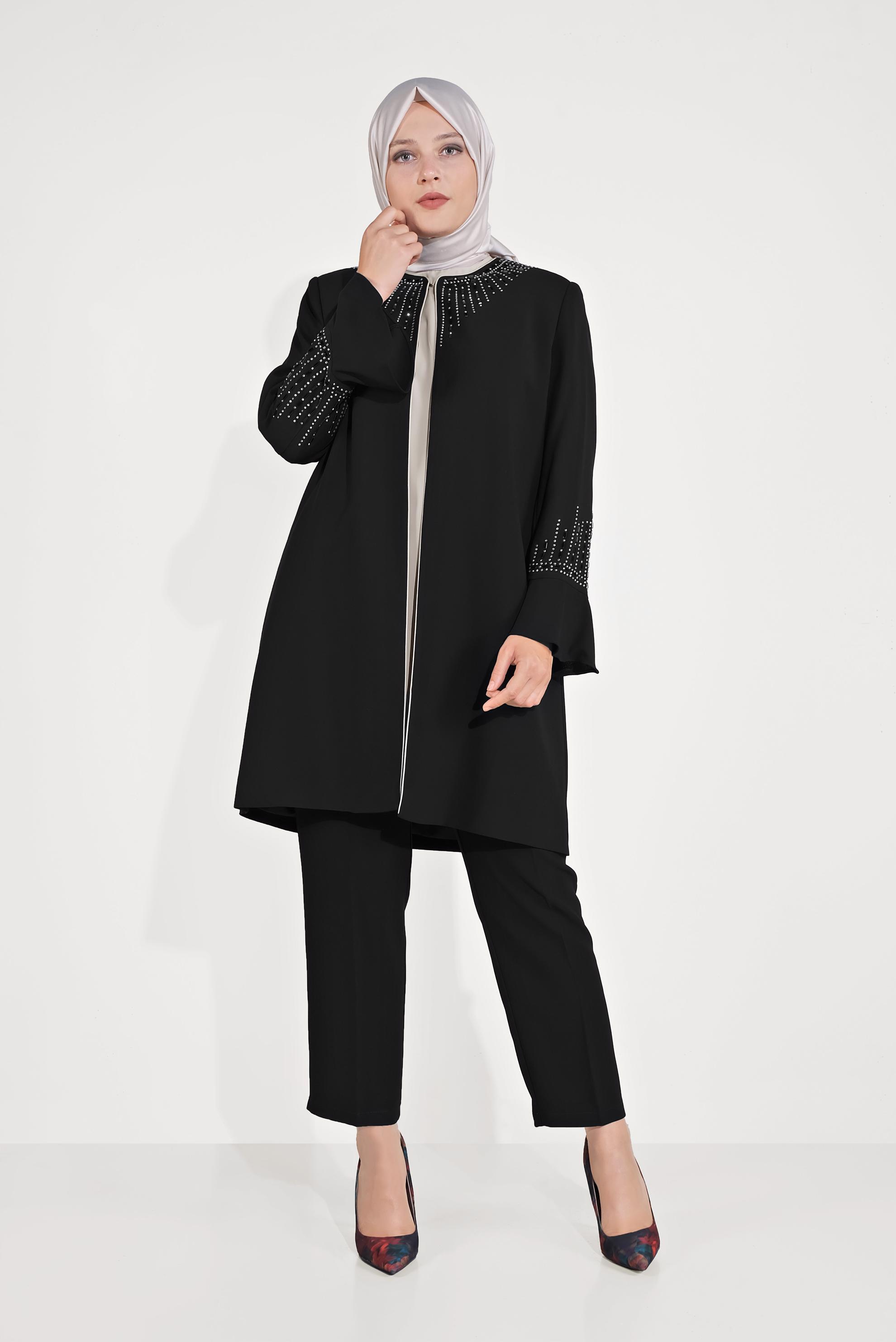 Hijab clothing BLACK EMBELLISHED SUIT 30026