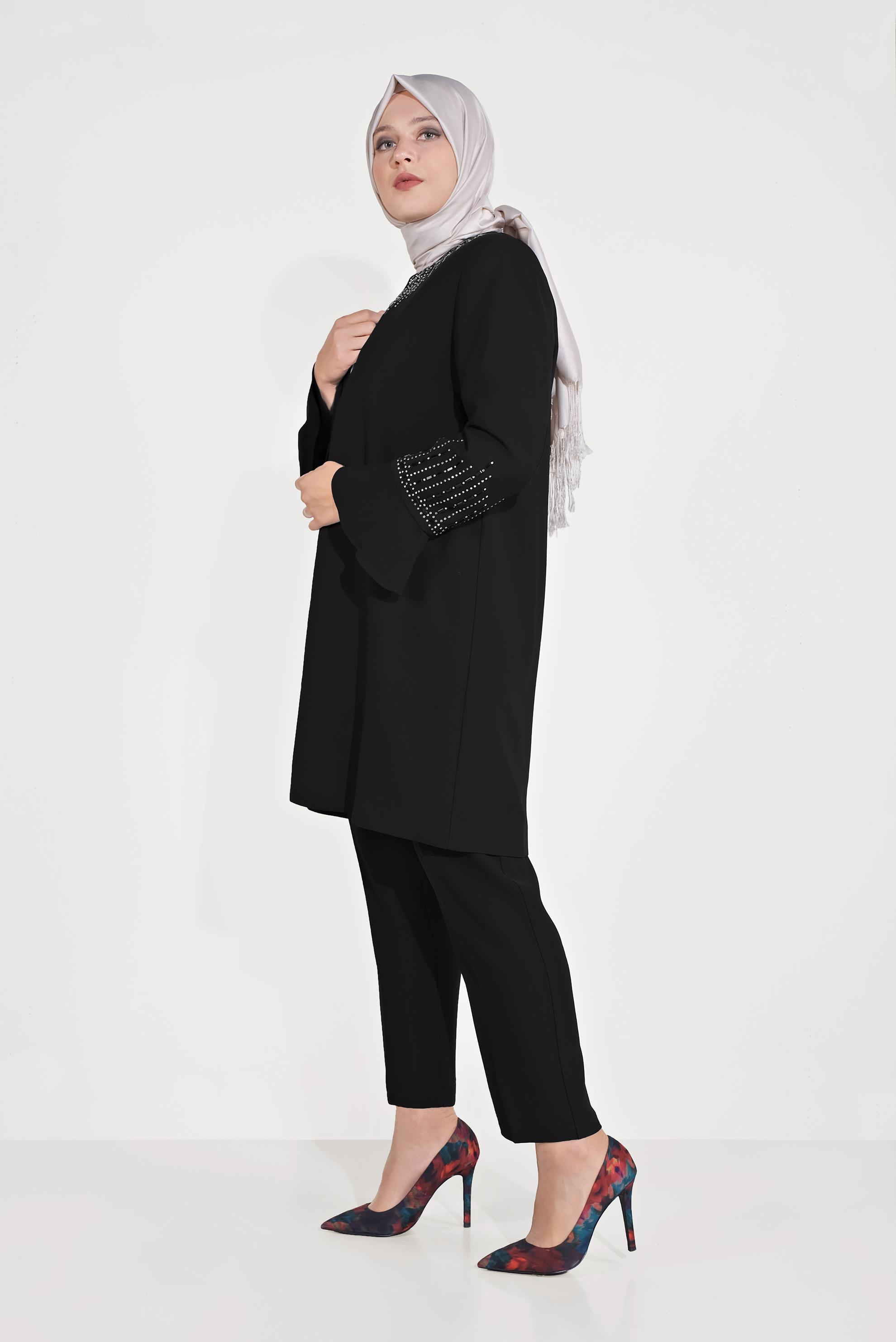 Hijab clothing BLACK EMBELLISHED SUIT 30026