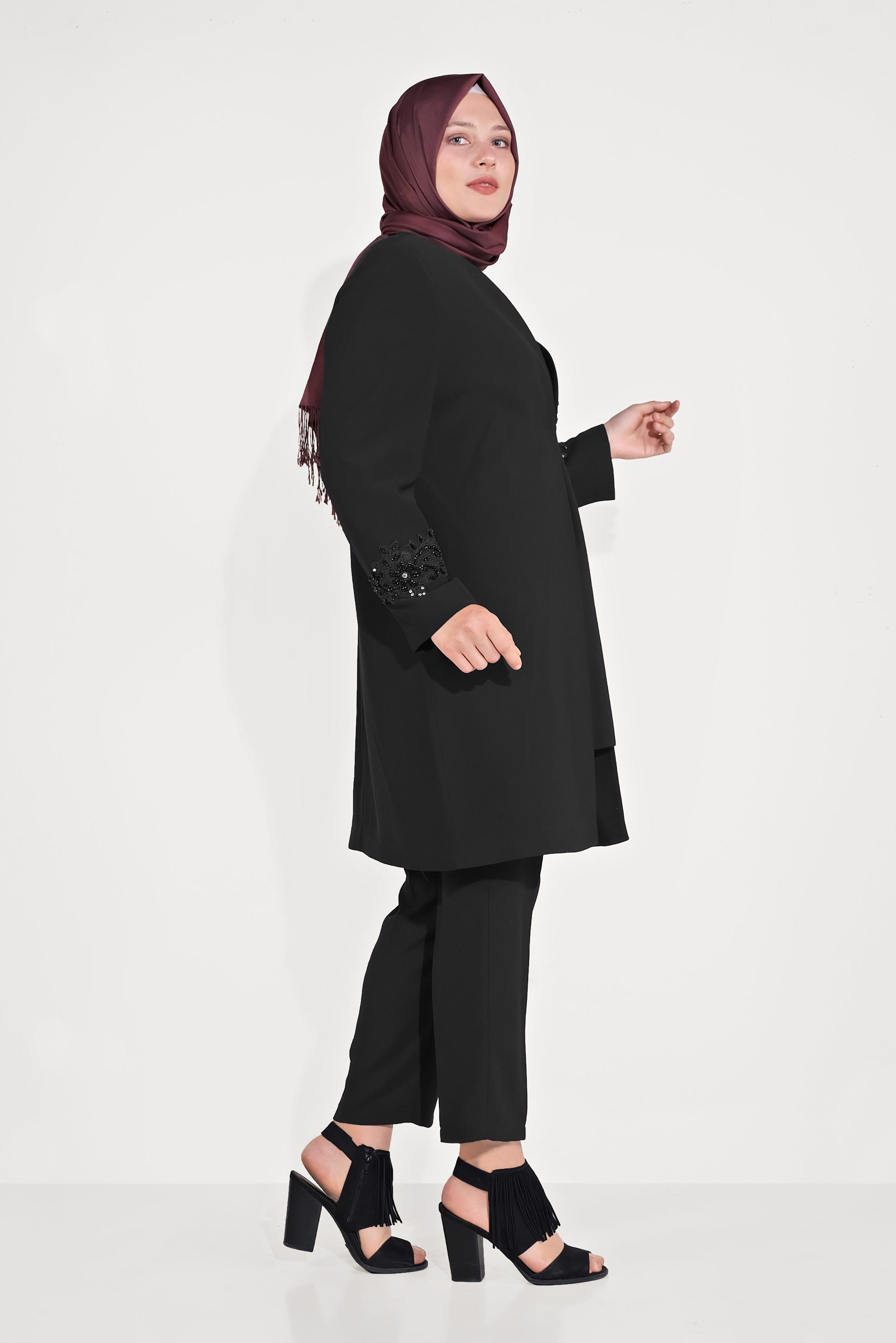 Hijab clothing BLACK EMBELLISHED SUIT 30027 