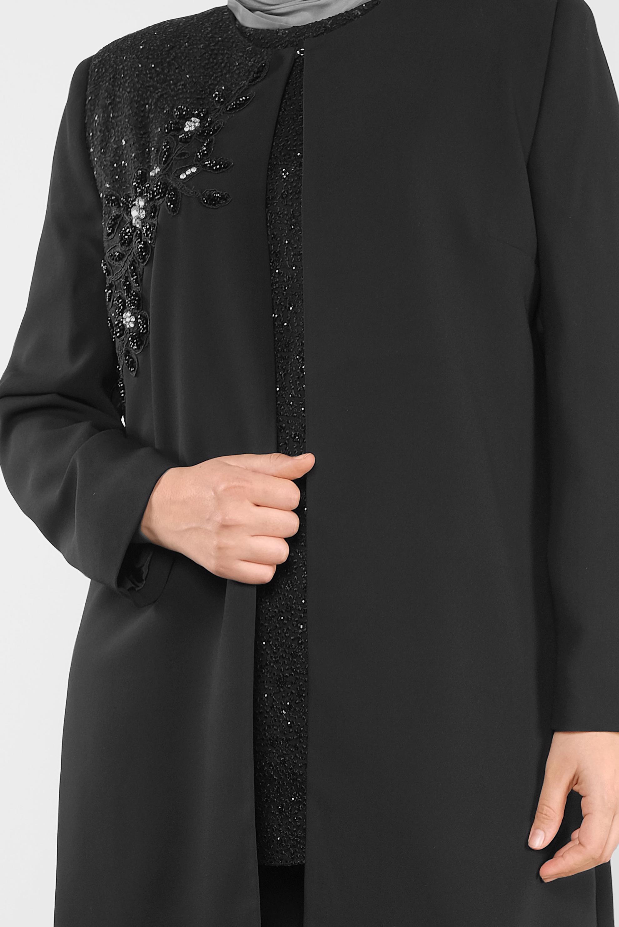 Hijab clothing BLACK EMBROIDERED SUIT 30028 