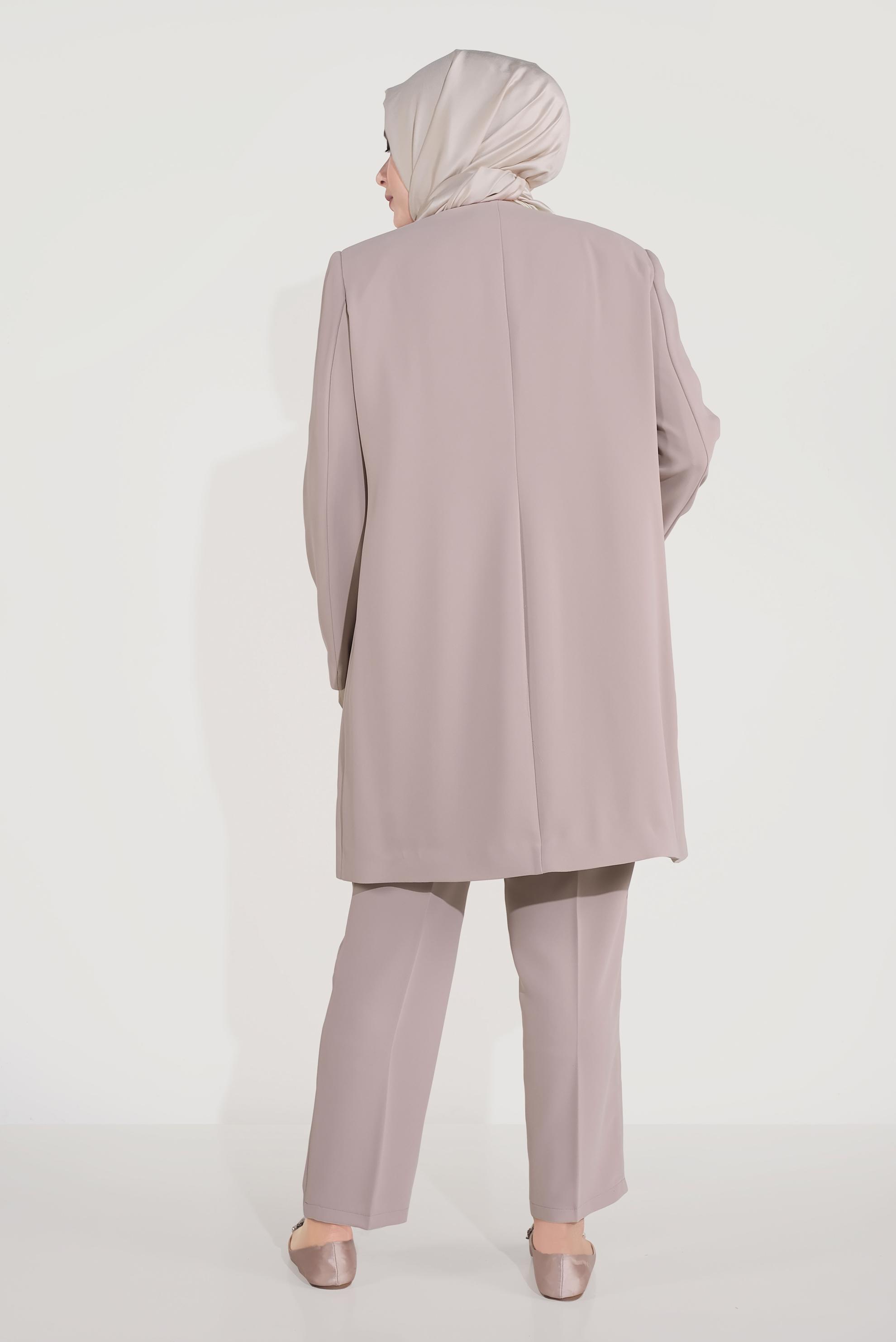 Hijab clothing BEIGE EMBROIDERED SUIT 30028 