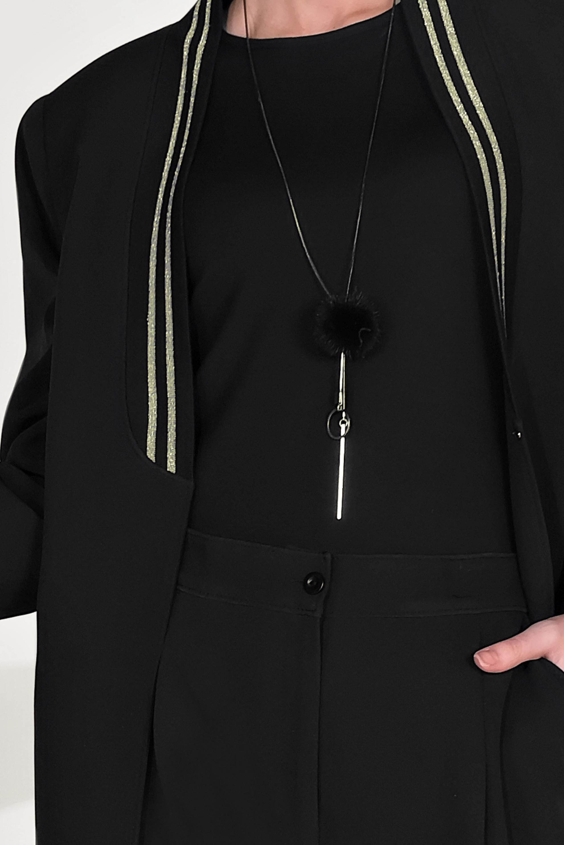 Tesettür giyim SİYAH YAKASI SİMLİ ŞERİTLİ TAKIM 30031