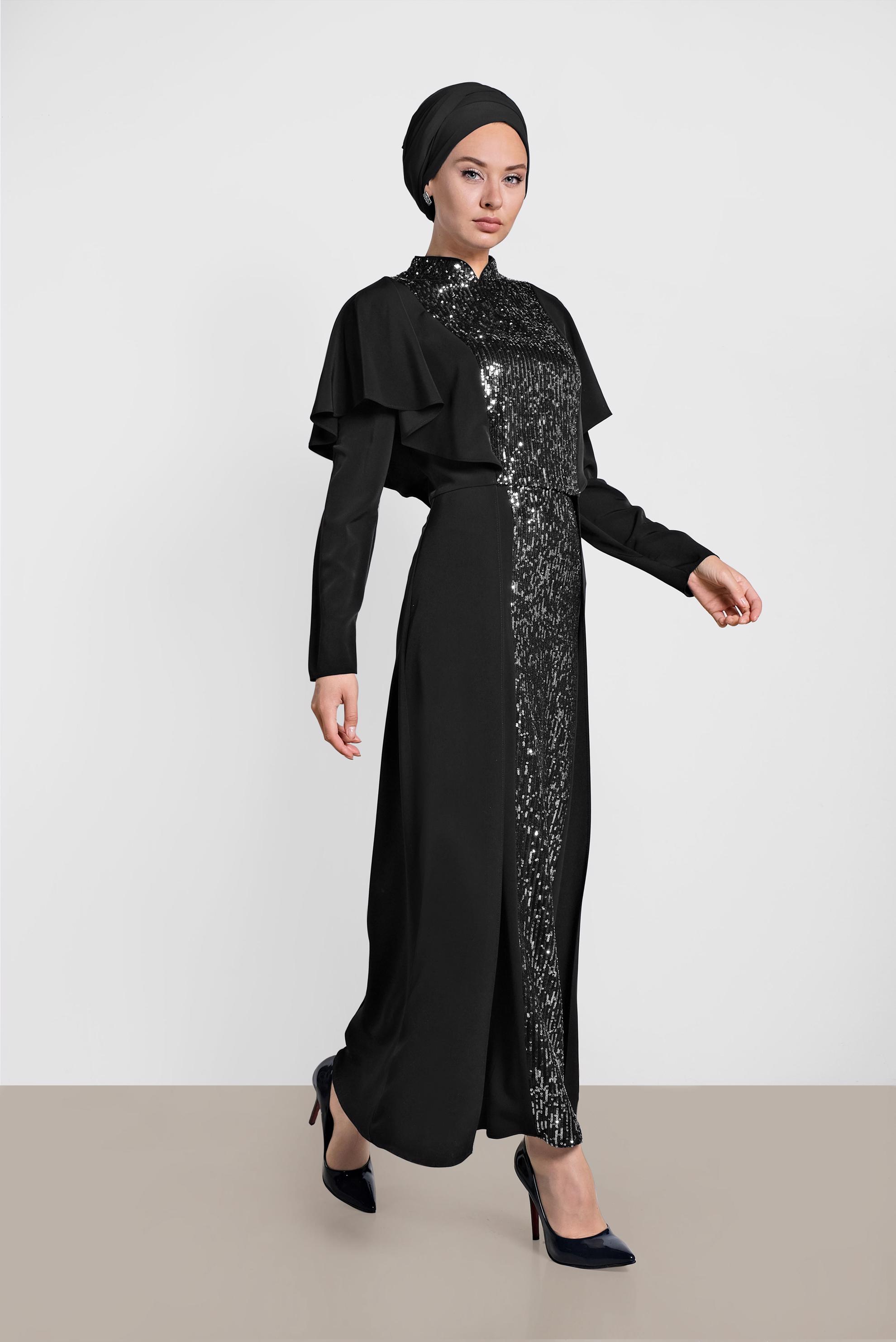 Vêtements hijab NOIR TAILLEUR À COL MAO 3544 