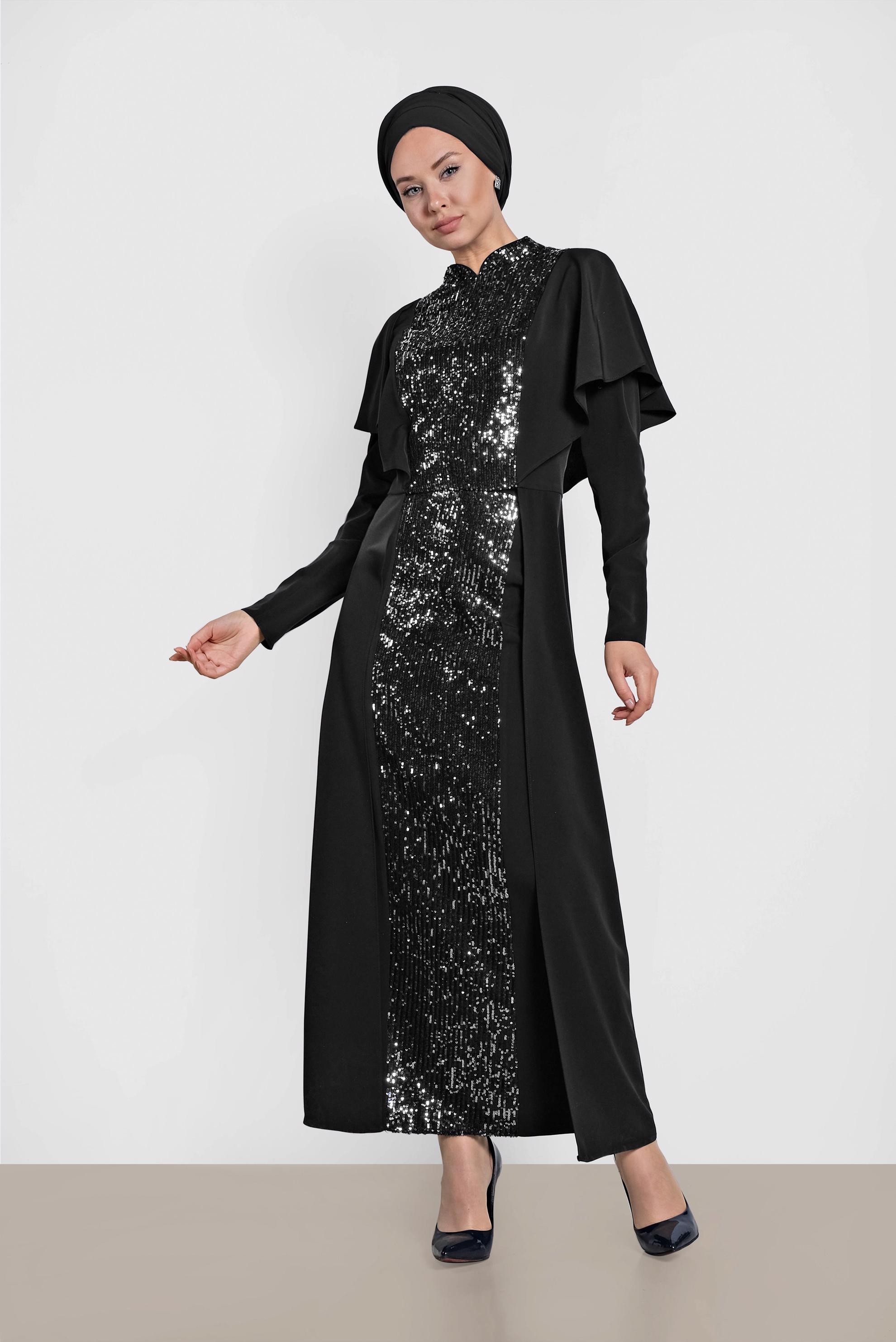 Vêtements hijab NOIR TAILLEUR À COL MAO 3544 